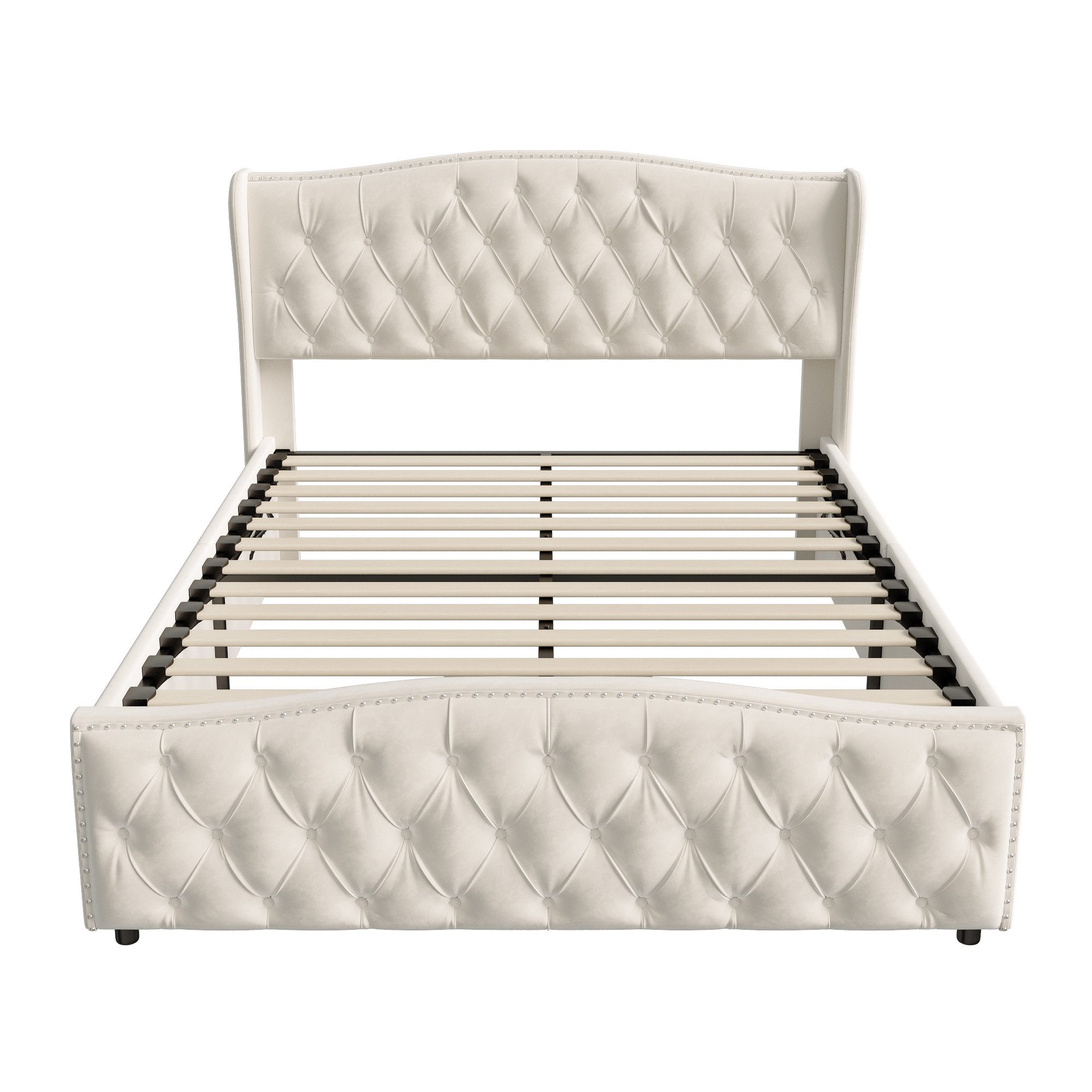 Simurq Polsterbett Doppelbett Stauraumbett mit Stauraum (1-tlg., inkl. Hydraulische Bettkasten), Jugendbett mit Komforthöhe Lattenrost, Leises Design Bett – Bild 4 von 5