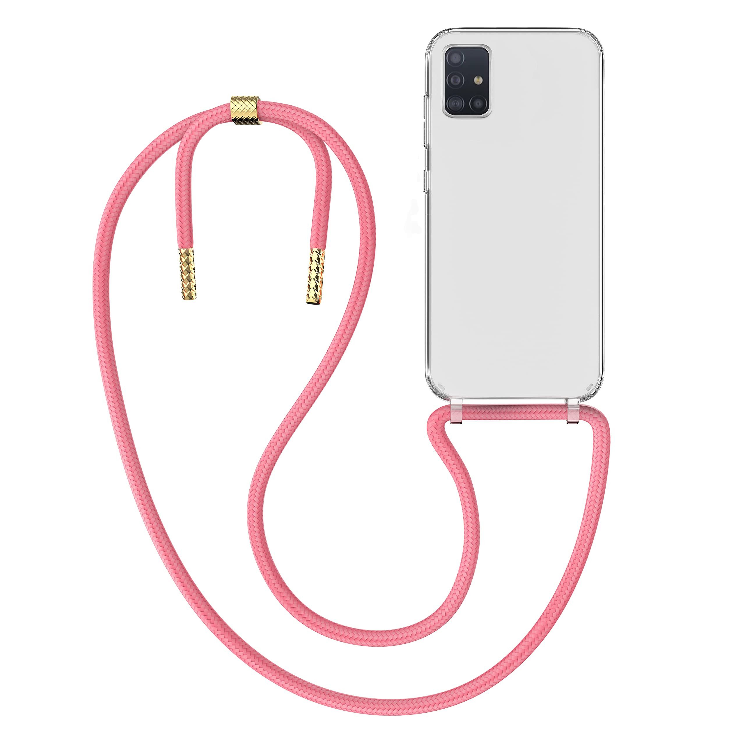 MyGadget Handyhülle Handykette abnehmbares Band & transparentes Hardcase Für Samsung Galaxy A51 4G
