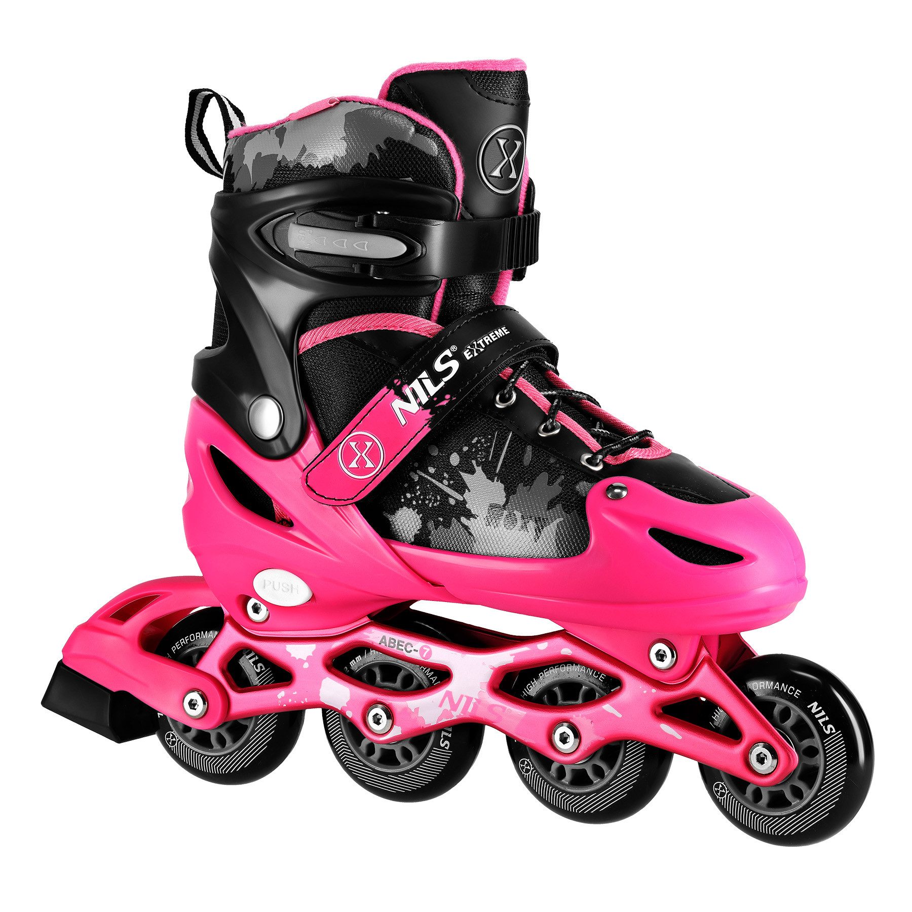 NILS EXTREME Inlineskates Inliner pink verstellbare Inline Skates Größen 31-42, größenverstellbar & dadurch mitwachsend
