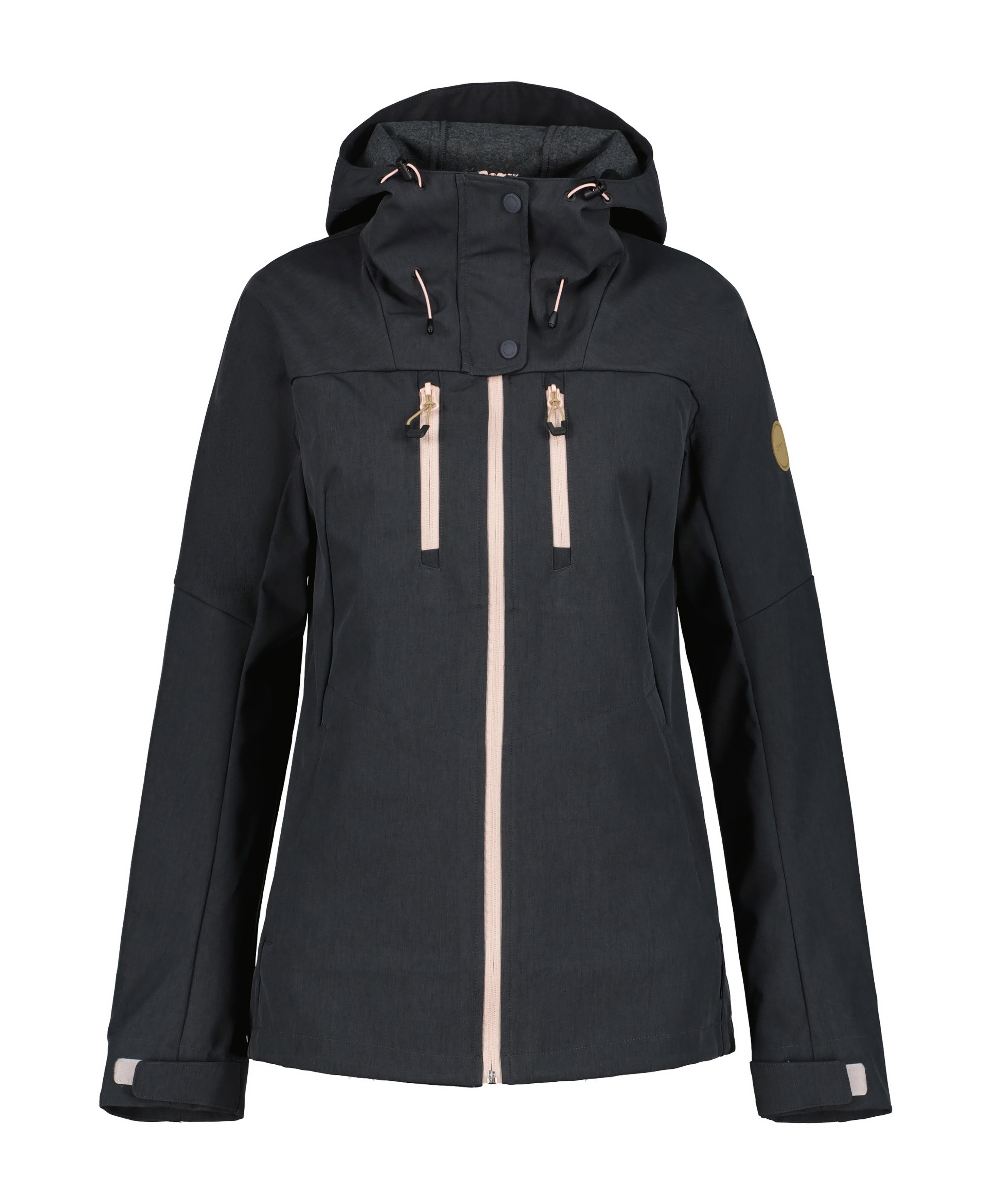 Icepeak Softshelljacke ICEPEAK METZ mit Markenlabel ANTHRACITE Ärmel am