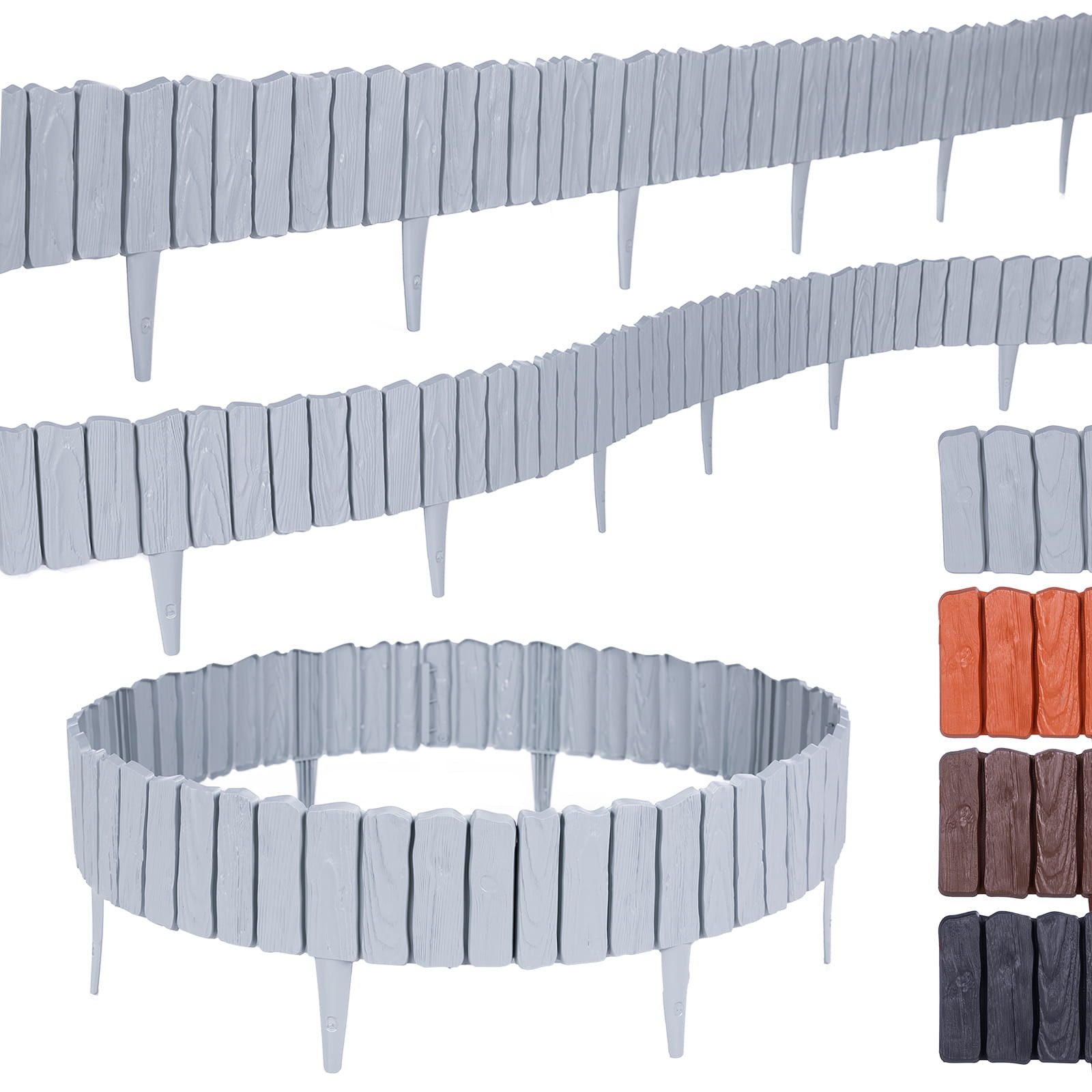 BooGardi Beetumrandung Rasenkante Holzoptik, LxH: 1140x12,5 cm, 20 Stück Gr günstig online kaufen