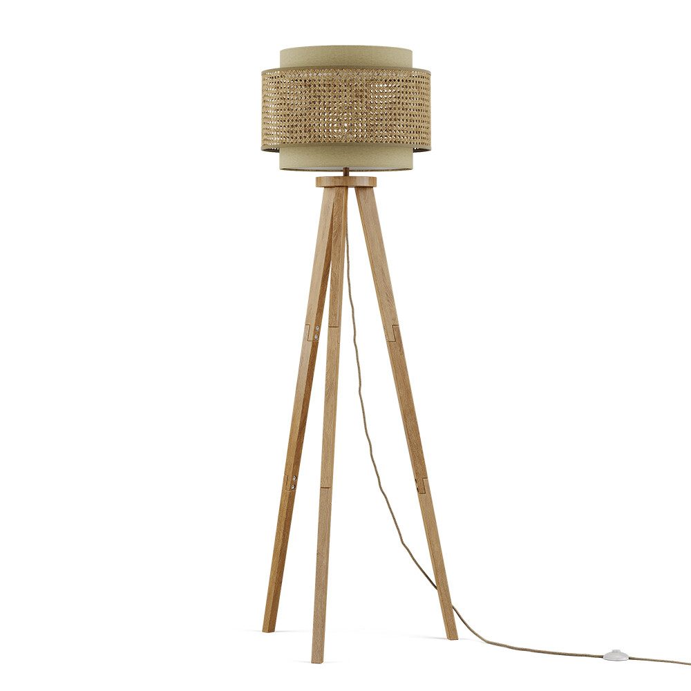 Vicco Stehlampe Morten, Rattan/Creme, 45 x 142 cm günstig online kaufen