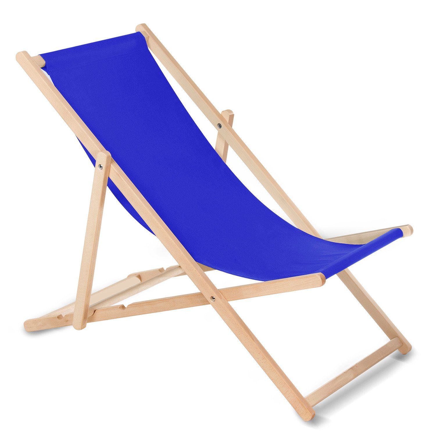 [Niedrigster Preis und höchste Qualität] GreenBlue Gartenliege GB183, Klassischer Liegestuhl Blau Rückenlehnen mit 3-Stufen