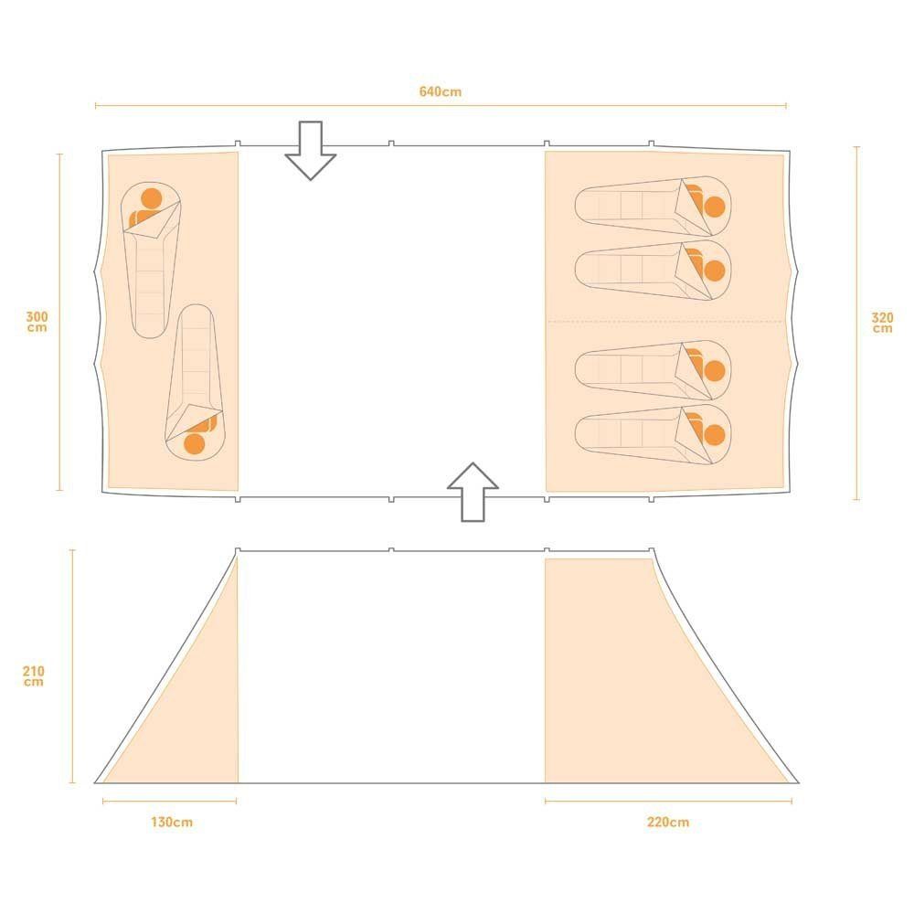 Regatta Tunnelzelt 6 Personen Camping Zelt Karuna