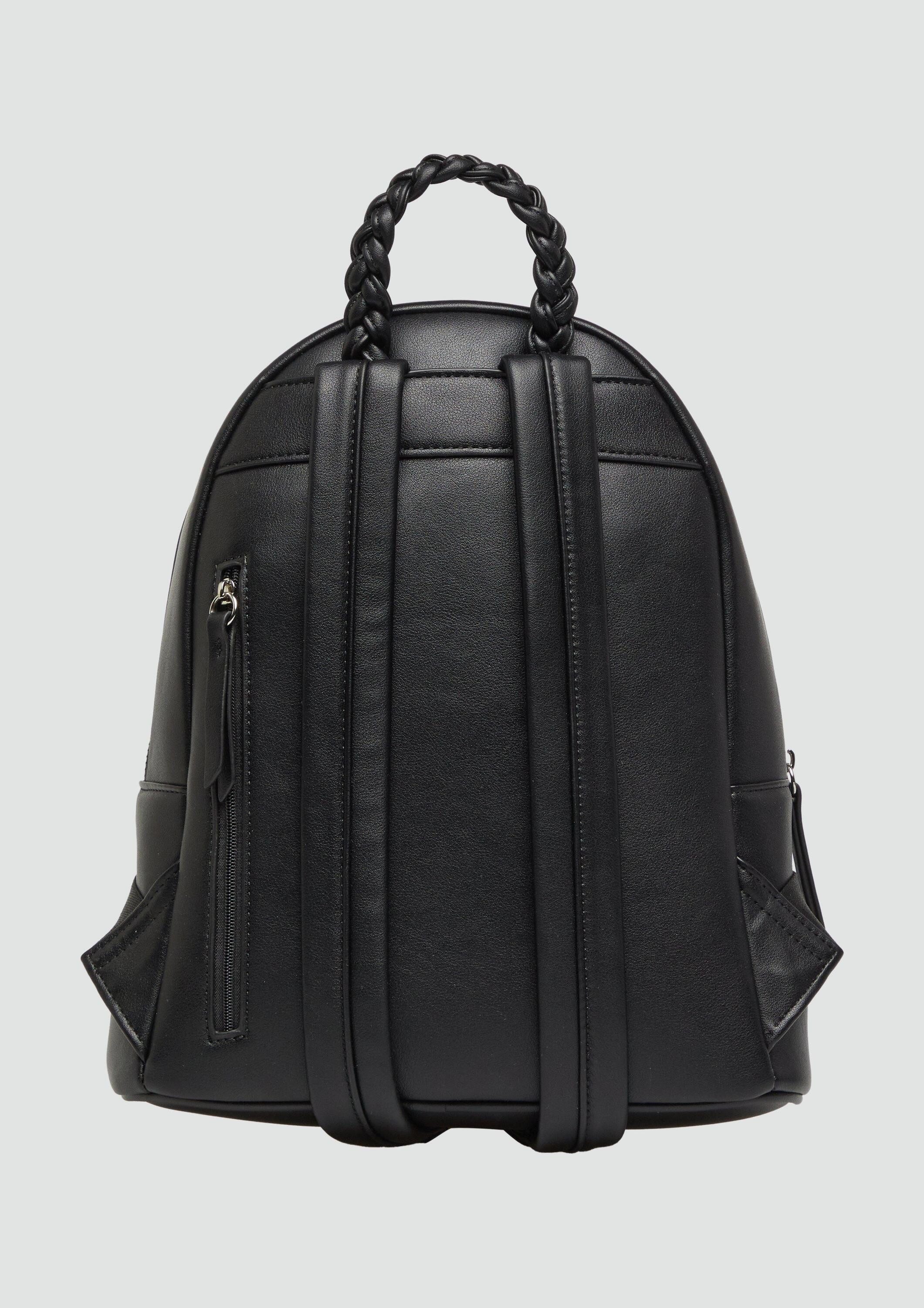 s.Oliver Rucksack Tasche, Rucksack in Leder-Optik mit Reißverschlussfächern