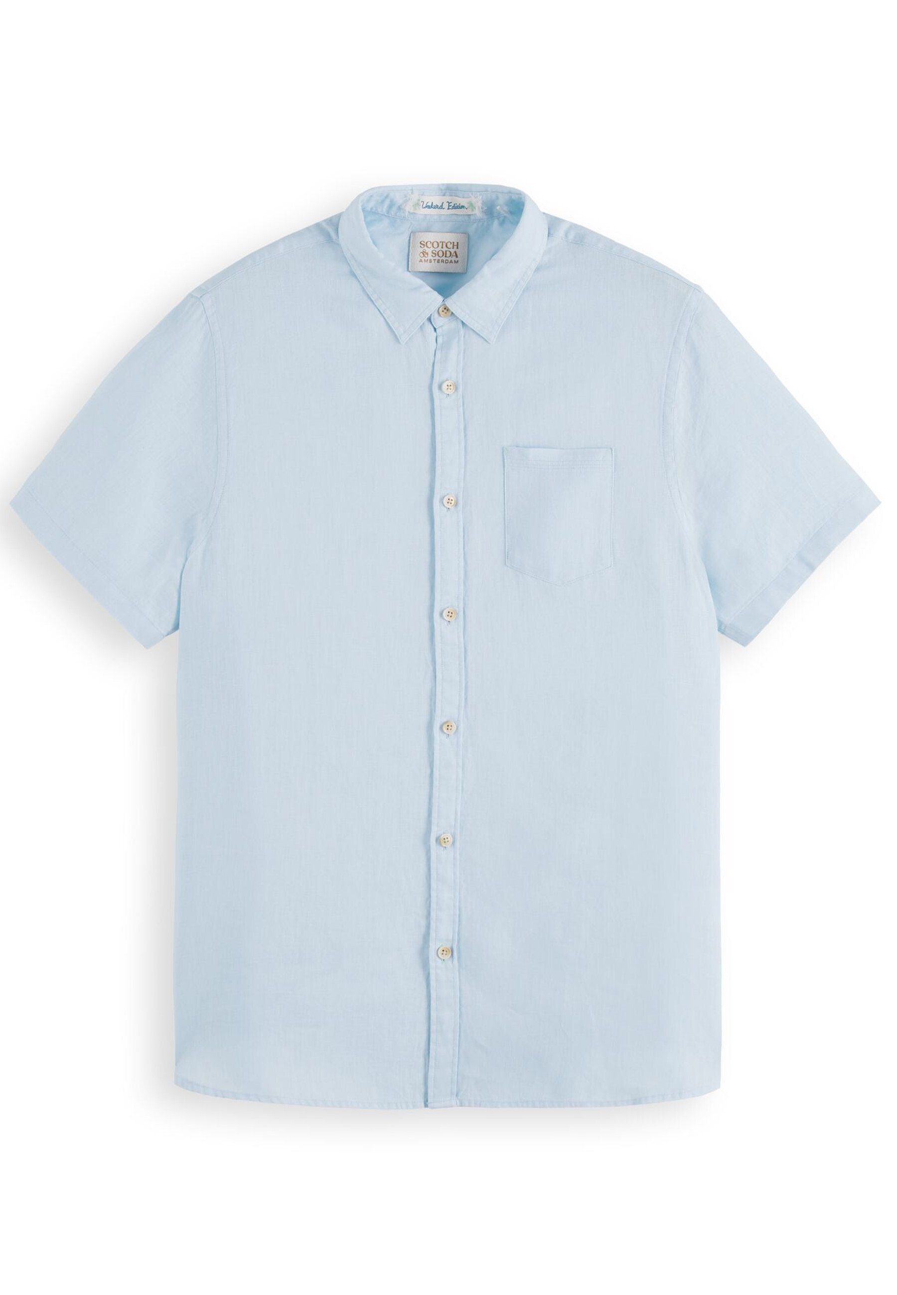 Scotch & Soda Kurzarmhemd Hemd Kurzärmliges Leinenshirt mit Knopfleiste und (1-tlg)