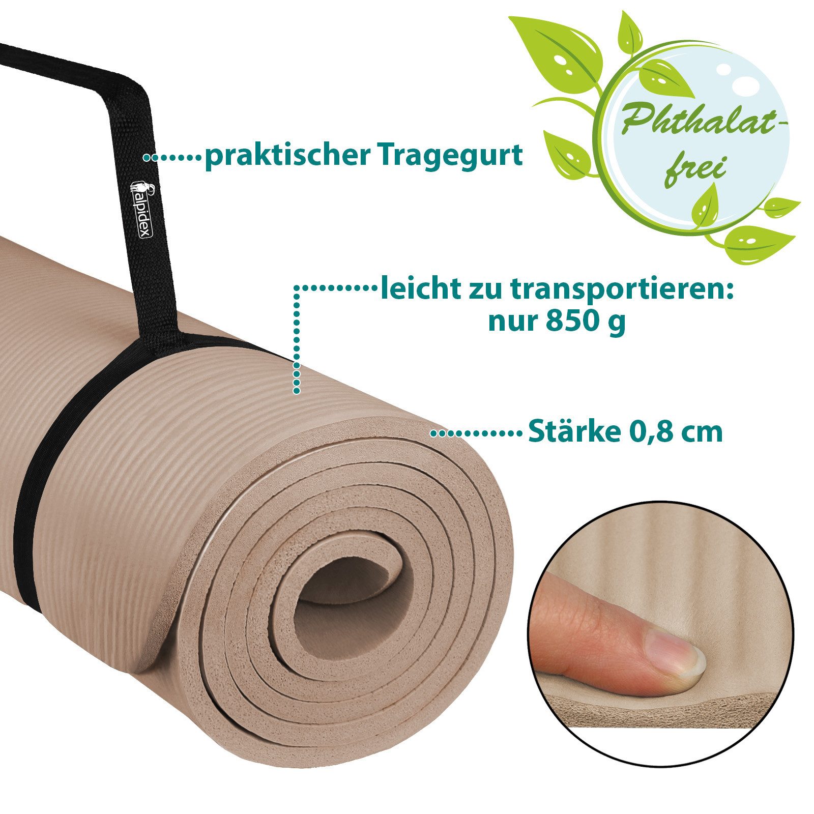 ALPIDEX Yogamatte ALPIDEX Yogamatte 183 x 60 x 0.8 cm – Bild 5 von 5