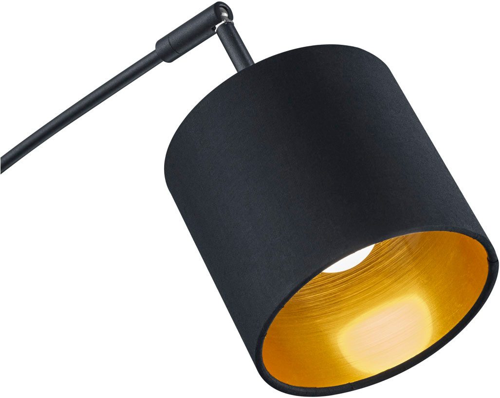 Reality Leuchten Stehlampe Tommy, Bogenleuchte 5-flammig, exkl 5x E14 max 28W, mit Fussschalter, Ein-/Ausschalter, Lesearm, Leuchtmittel wechselbar, warmweiß - kaltweiß, Stehlampe Wohnzimmer mit Stoffschirmen und verstellbaren Spots