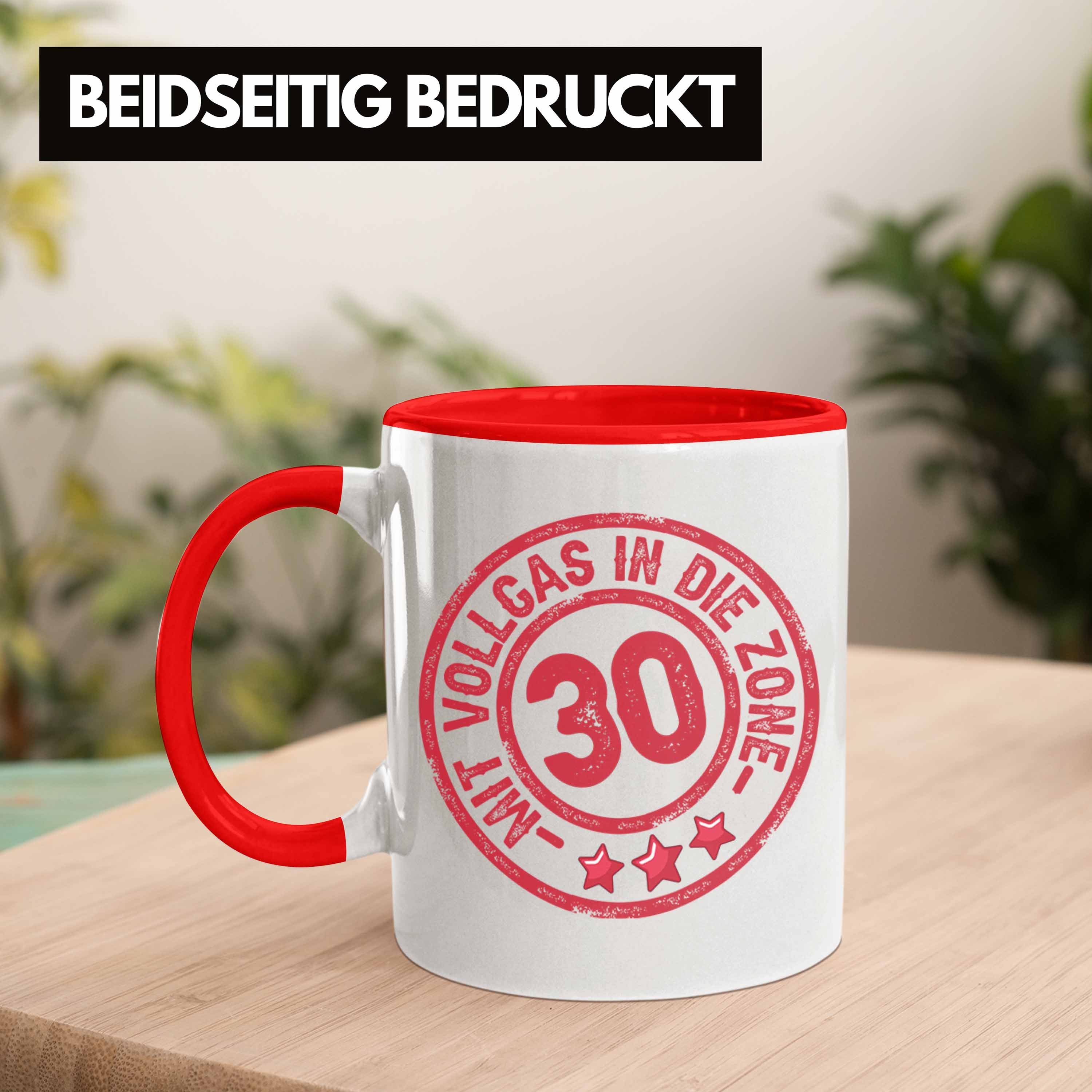 30 Mit Zon Die Tasse Vollgas Tasse Kaffee-Becher 30er Trendation Geschenk Rot In Geburtstag