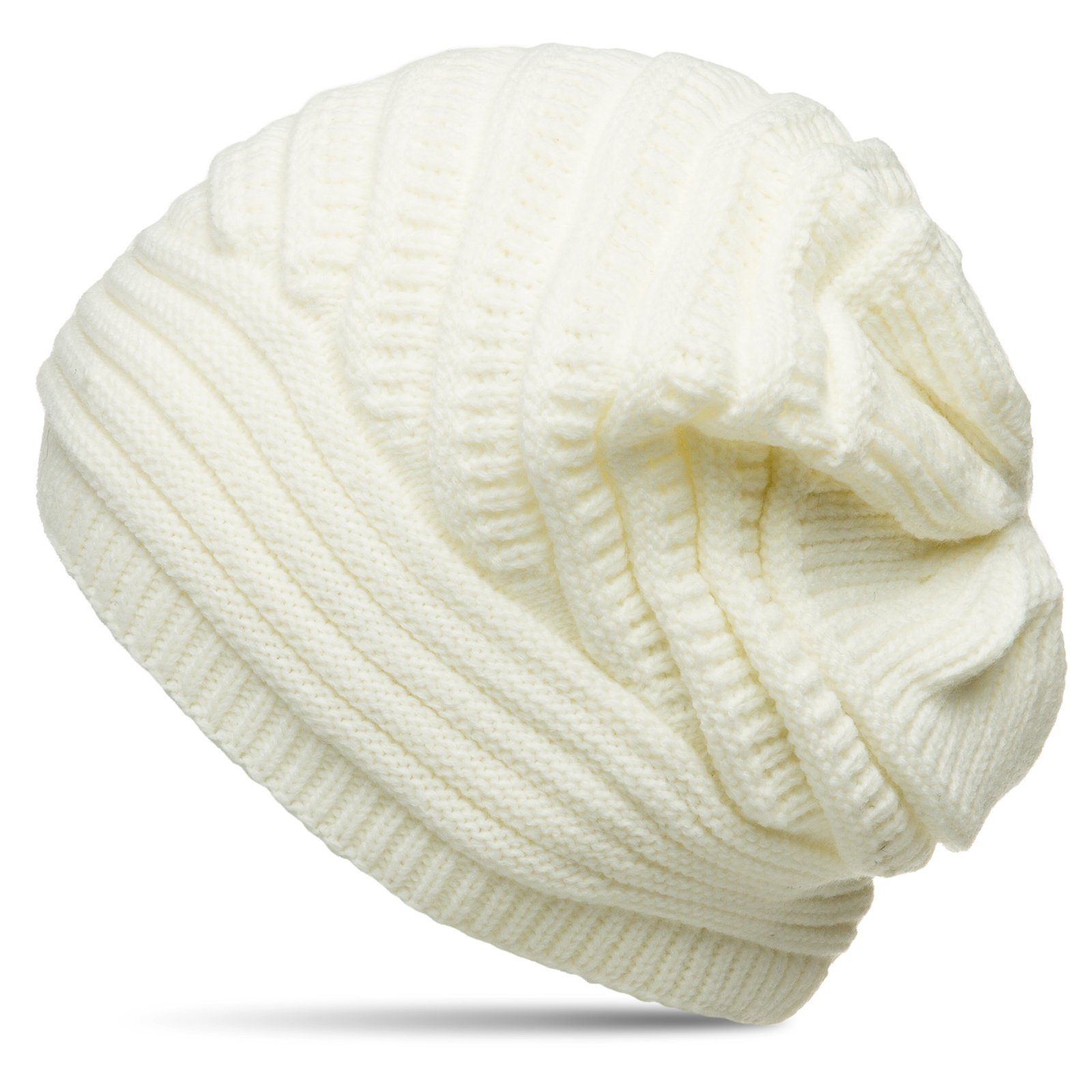Caspar Beanie Caspar MU171 Damen grob gestrickte gefütterte Winter Beanie Mütze mit Strickmuster