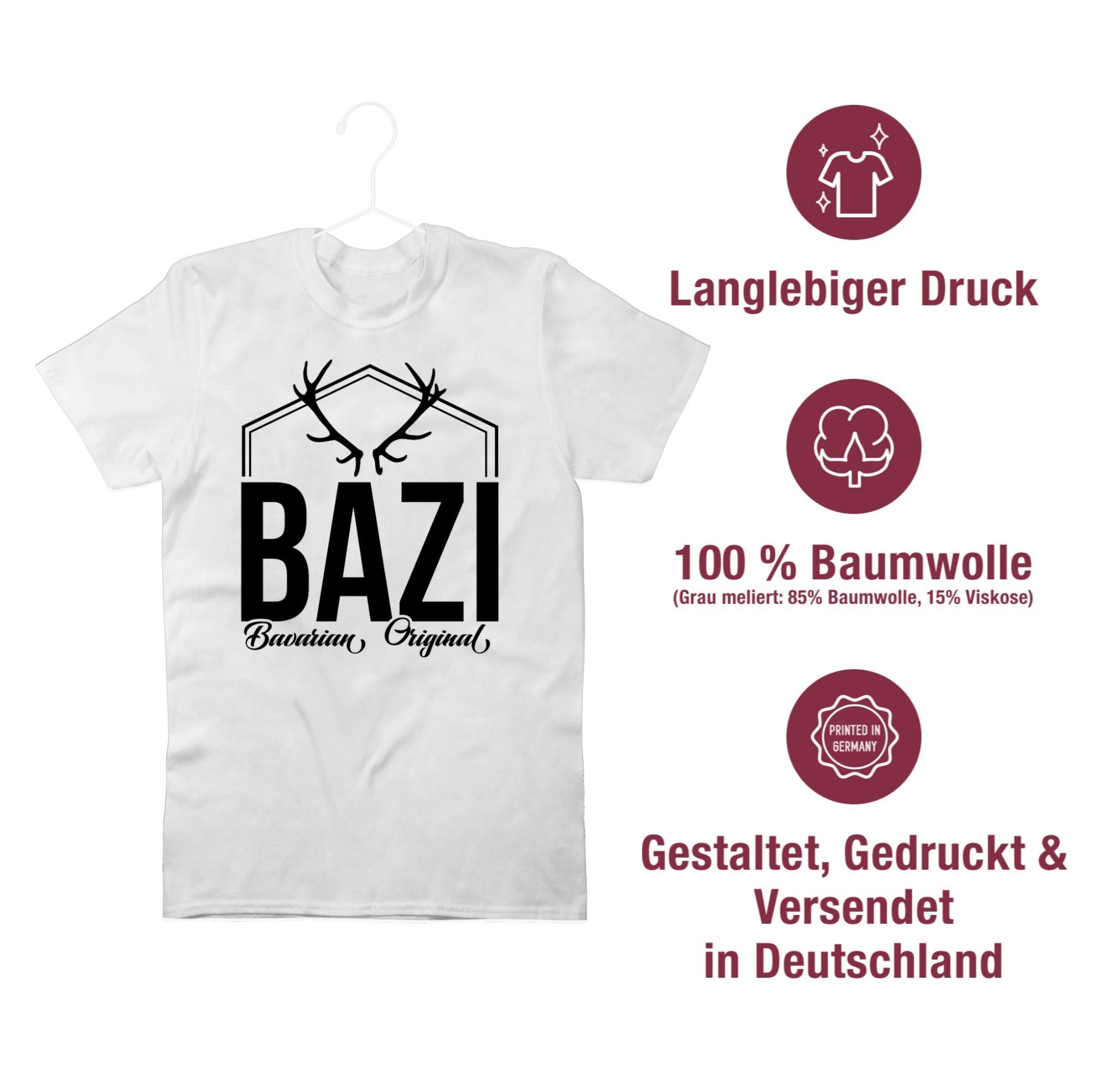Bazi 3 - Bayern Bavarian Männer Shirtracer Weiß T-Shirt Original