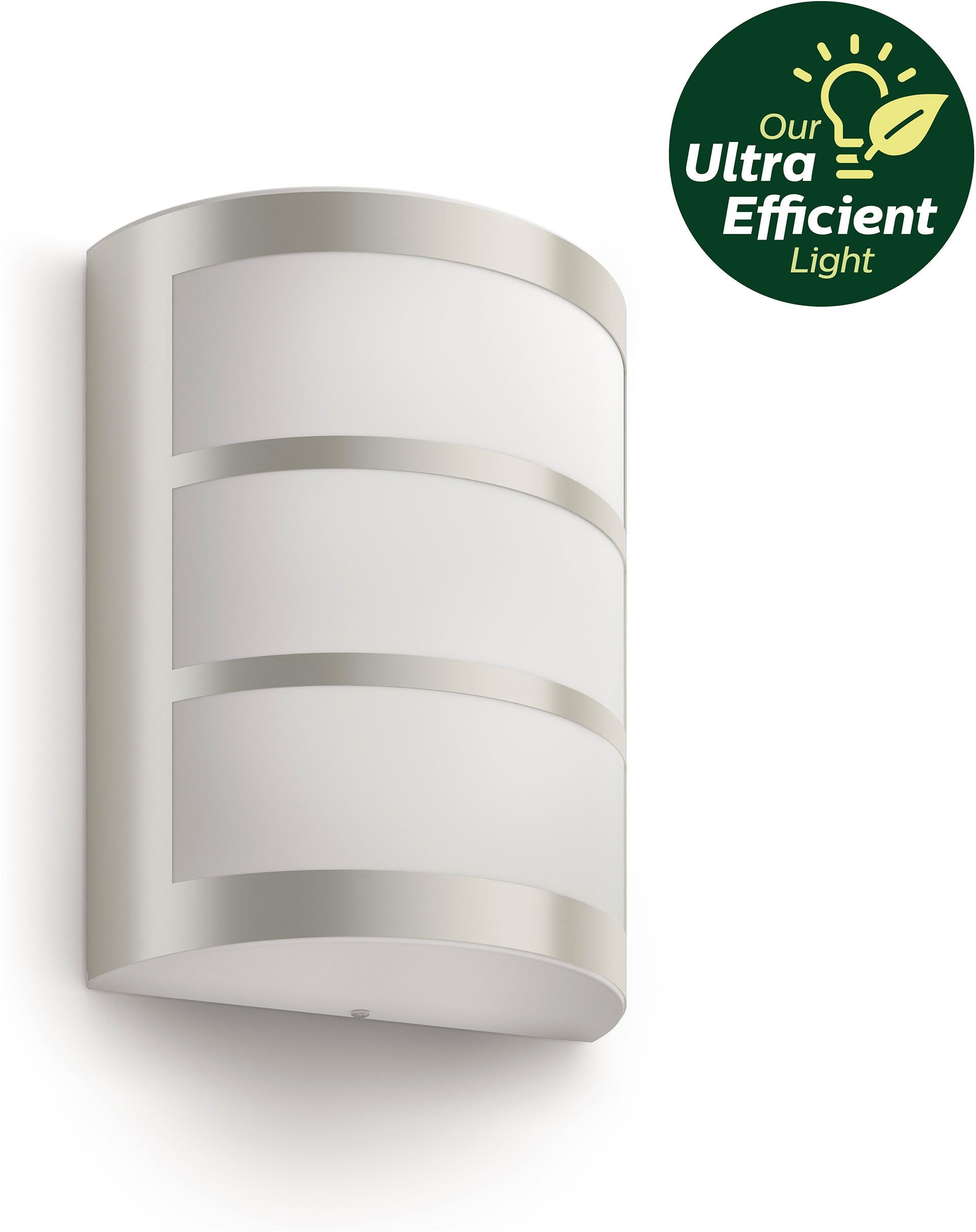 Philips LED Außen-Wandleuchte Outdoor Ultra-Efficient Python 3.8W, 2700 Kelvin, Edelstahl, LED fest integriert, Warmweiß