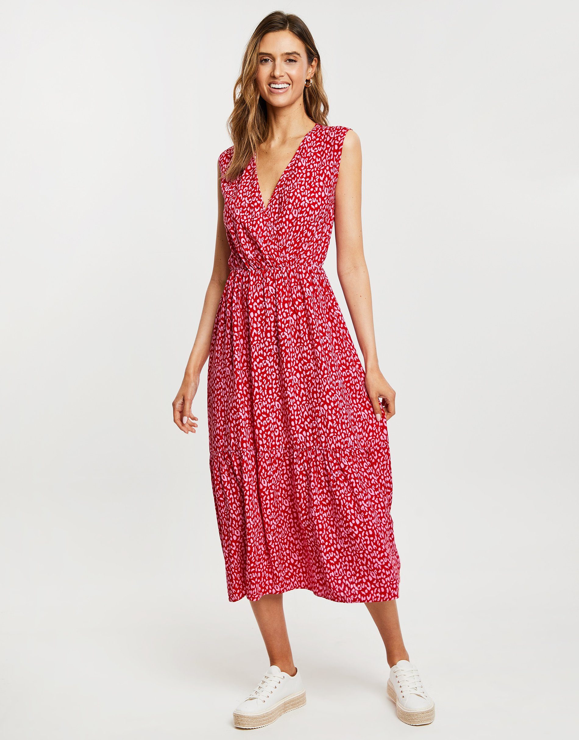 Threadbare Sommerkleid THB Midi Dress Thunder Pink