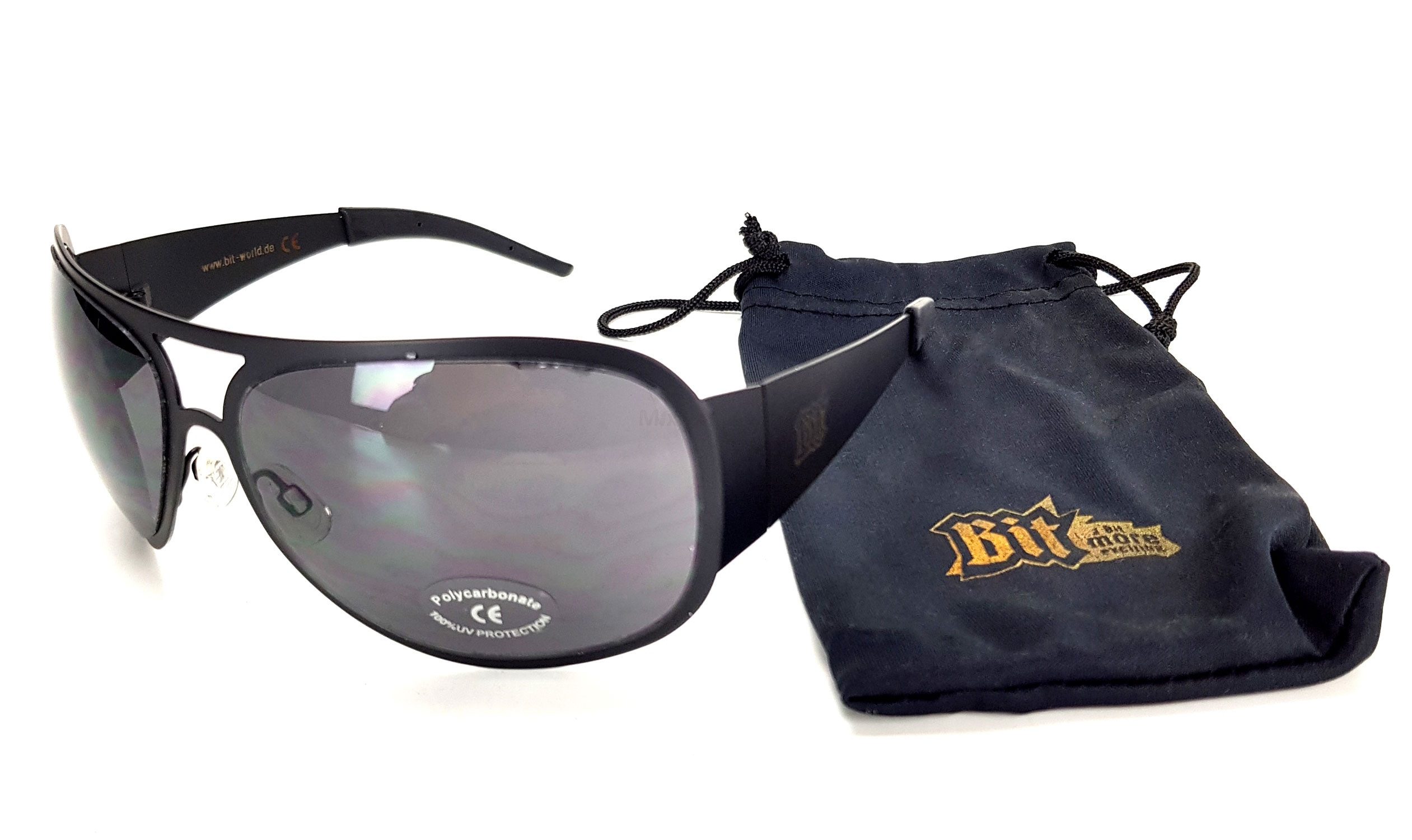 FLIEGER Sonnenbrille Bitburger Sonnenbrille Nerd Party Flieger Brille schwarz mit vollem U