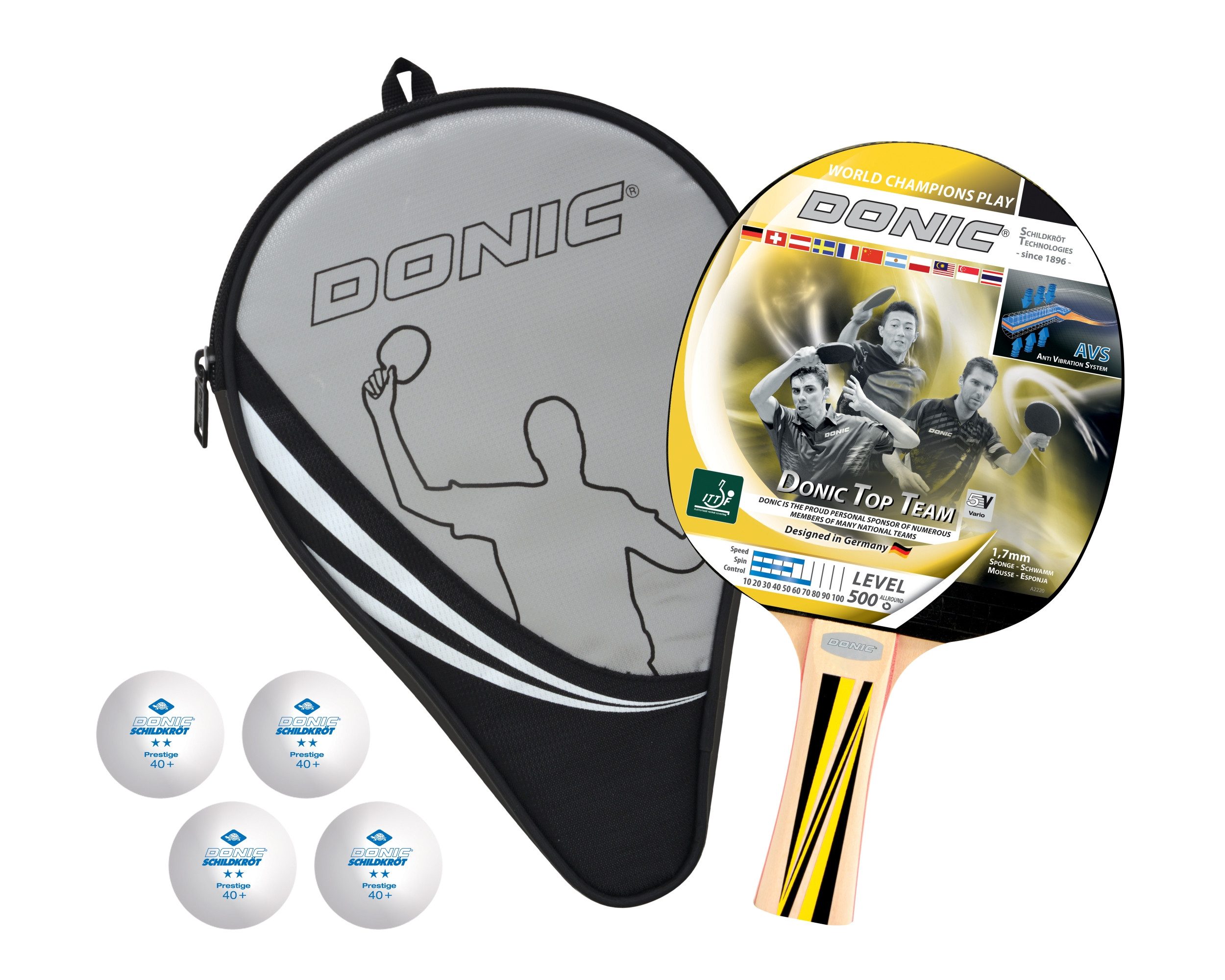 Donic Tischtennisschläger TT-Set TOP TEAMS 500 "Geschenkset"