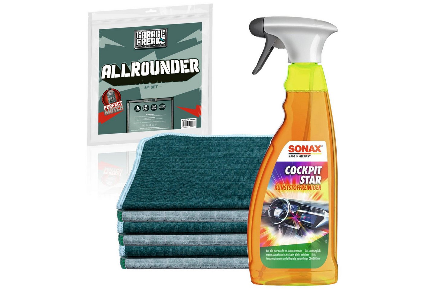 Sonax Reinigungs-Set SONAX CockpitStar - Set, (Set), 2-teiliges Cockpitpflegeset, Auto Innenraum Reinigung - Reiniger Set