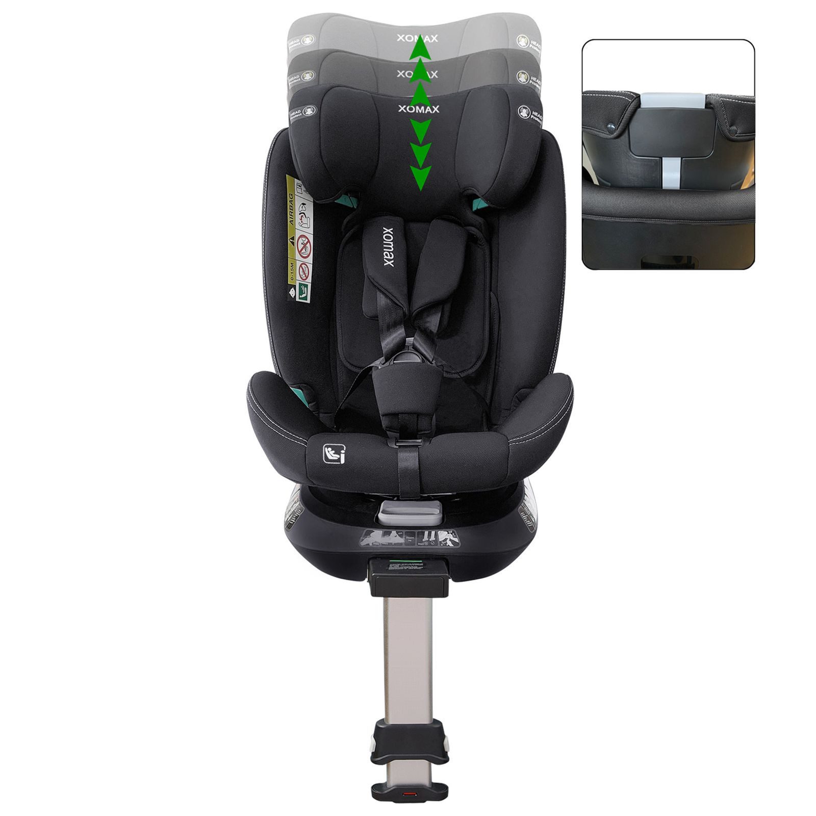XOMAX Autokindersitz Maxim, bis: 12, (Maxim), Kindersitz – 360° drehbar, ISOFIX & Standfuß, 0-12 Jahre, ECE R129
