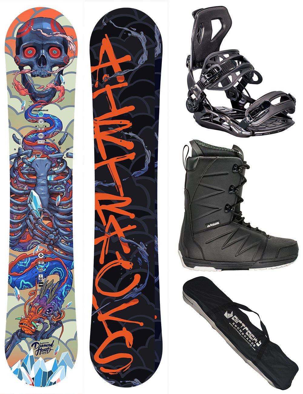 Snowboard Snowboard Set Diamond Heart Rocker Carbon »Mod. 25/26