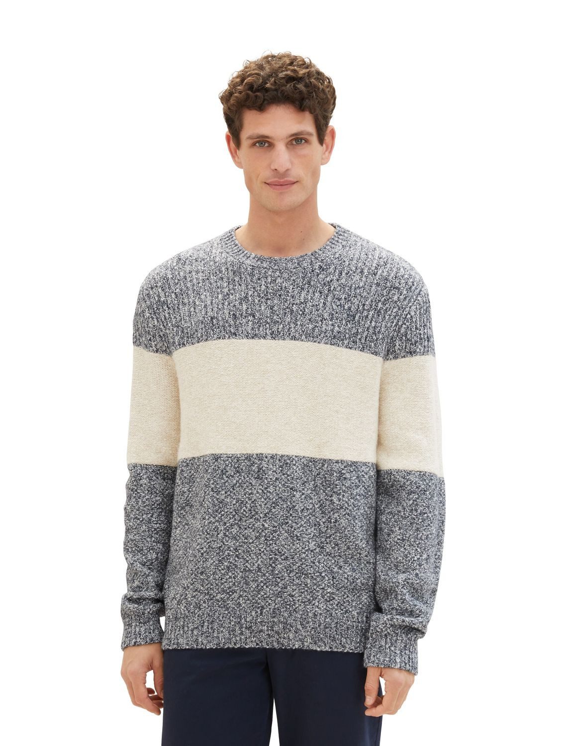 TOM TAILOR Strickpullover STRUCTURED KNIT aus Baumwollmix