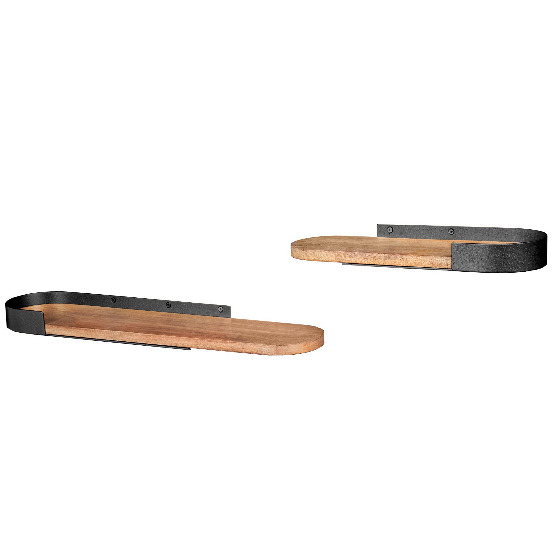 riess-ambiente Wandregal PURE NATURE 60cm schwarz / natur, Set 2-tlg., Wohn günstig online kaufen