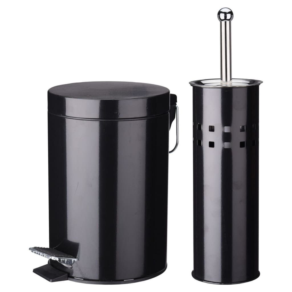 Excellent Houseware Badaccessoires-Sets 2-tlg. Badaccessoires-Set Edelstahl  Schwarz