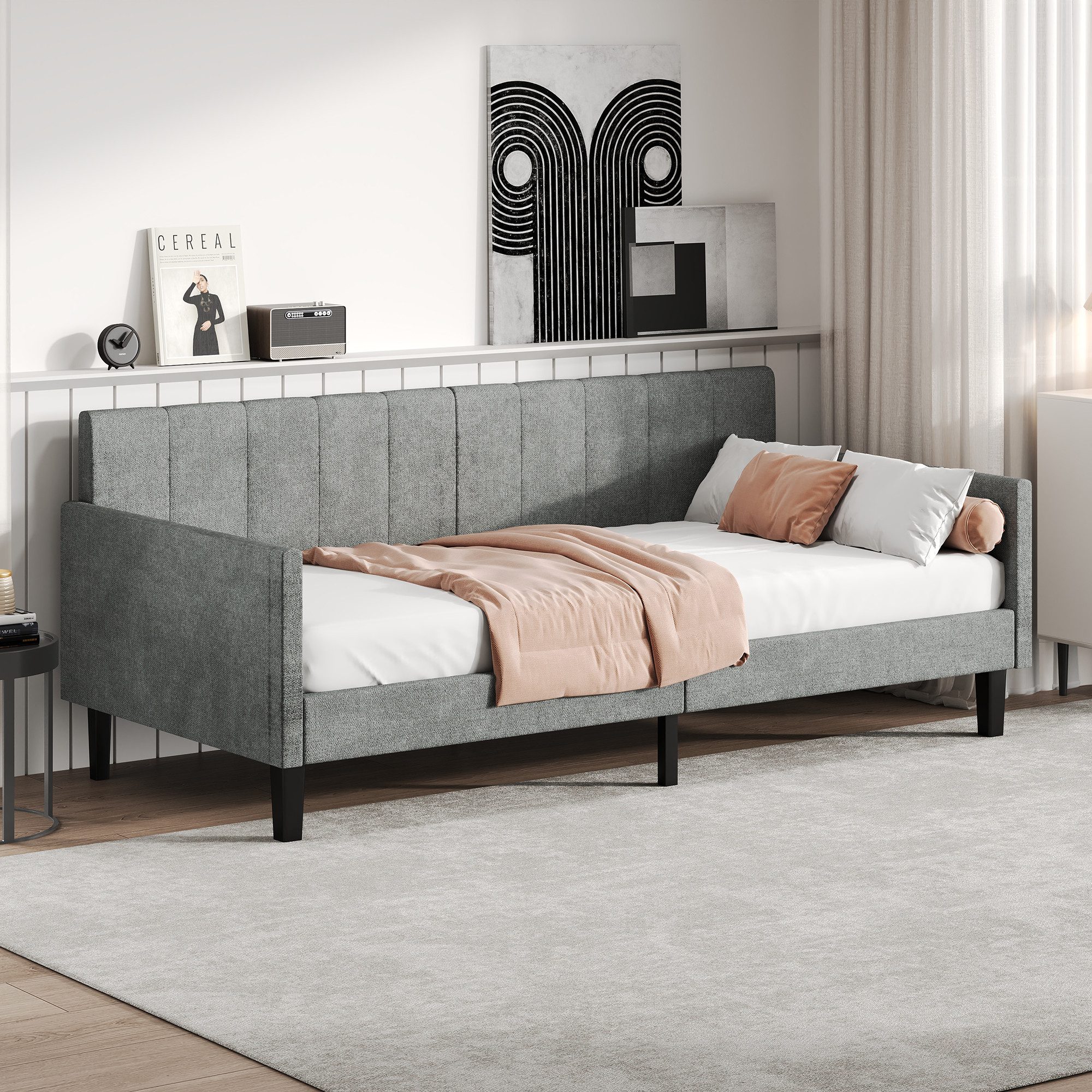 OKWISH Schlafsofa Schlafsofa mit Chenille-Stoffbezug, Polstersofa, Schlafso günstig online kaufen