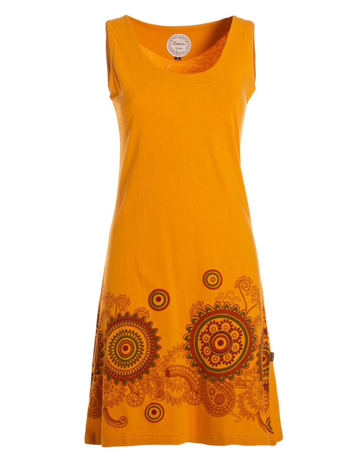 Vishes Sommerkleid Damen Hippie Mandala Print Trägerkleid Baumwolle Alternative Mode, Boho, Hippie, Ethno, Festival