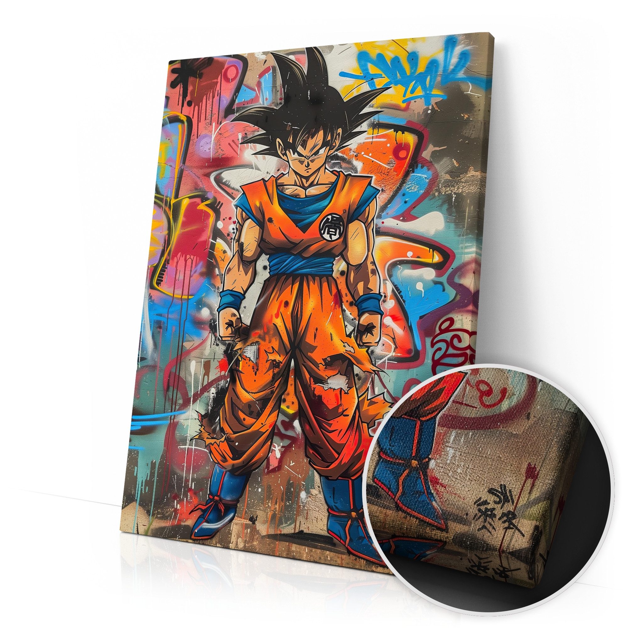 Artmazing Leinwandbild Goku Grafitti, Goku Grafitti, gesp. auf FSC Echtholz-Keilrahmen, in versch. Größen – Bild 5 von 5