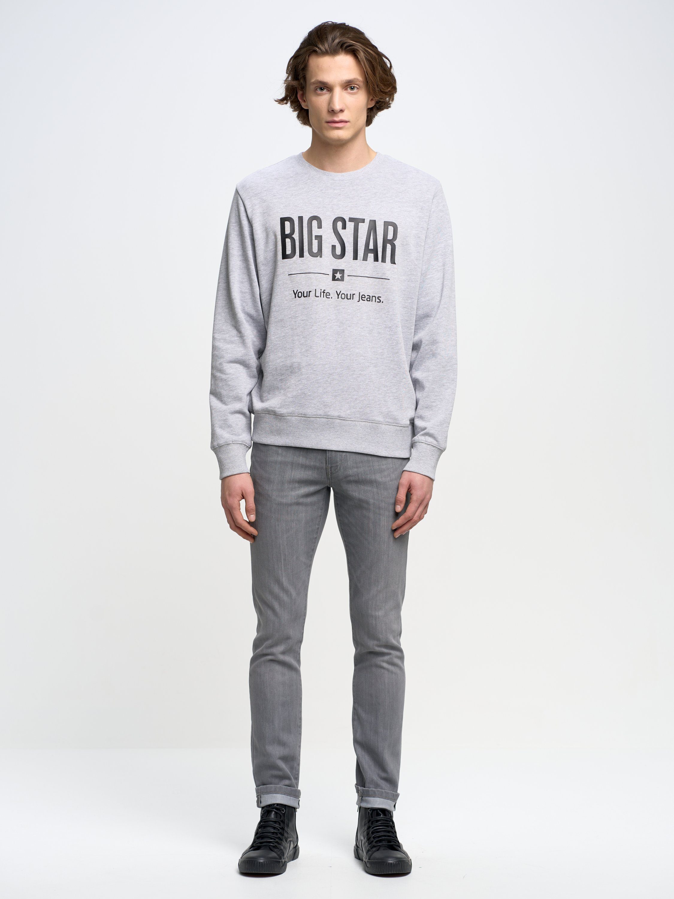 BIG STAR Sweatshirt ECODORT hellgrau