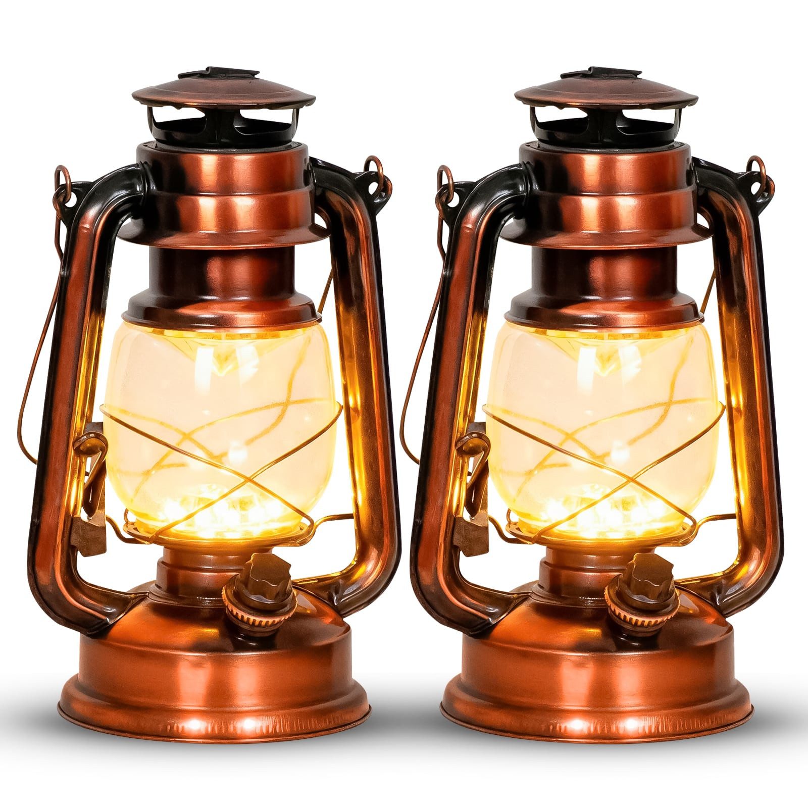 EAXUS LED Laterne Kupferfarbene Sturmlaterne im Design einer Öllampe - Dimm günstig online kaufen