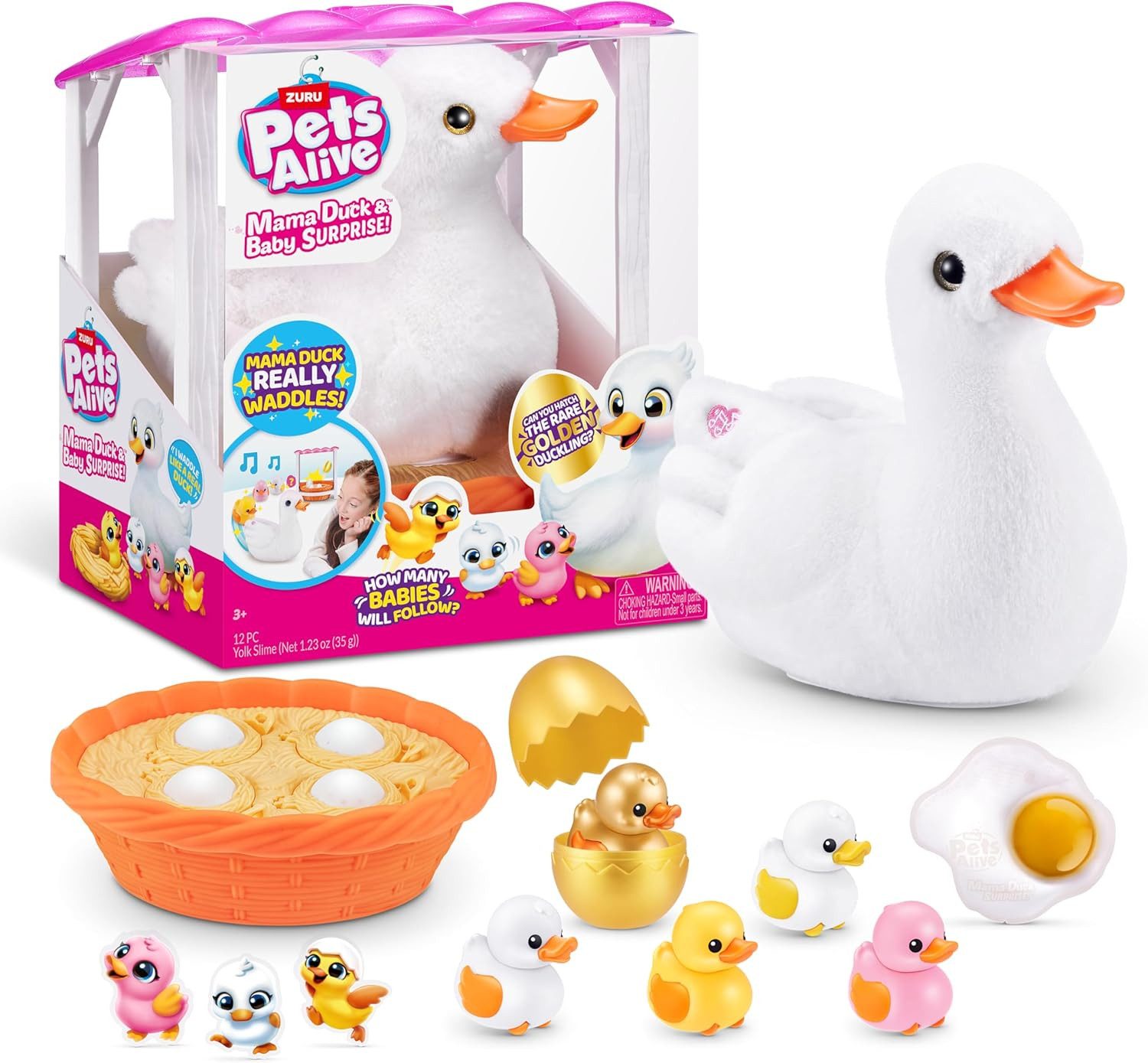 ZURU Robotertier Pets Alive Mama Duck Surprise Plüsch-Ente - Elektronisches Haustier