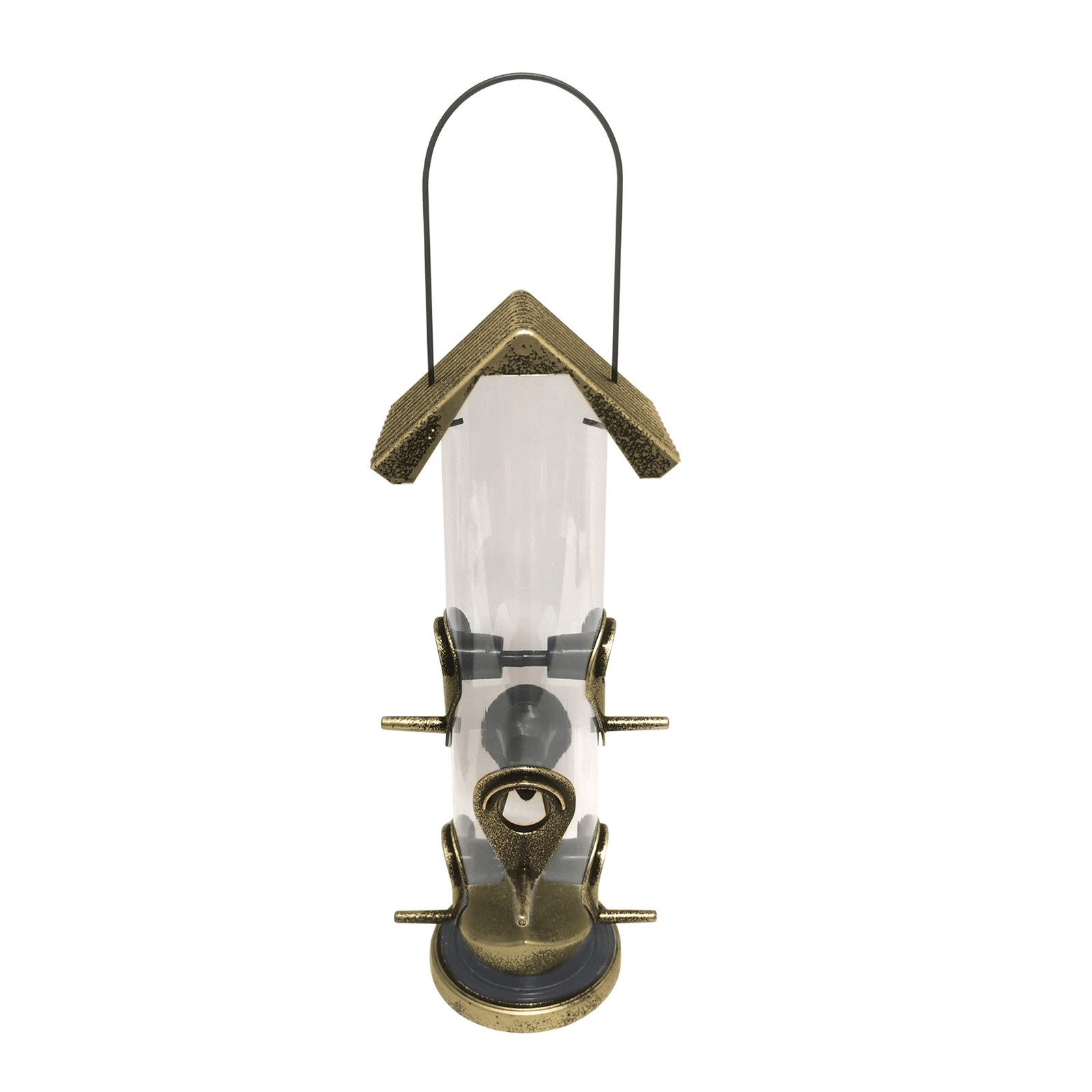 HTI-Living Futterspender Vogelfutterspender Nessa Röhre Metallic Gold, Futtersäule Kunststoff zum Hängen