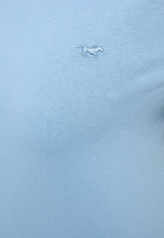 MUSTANG Kurzarmshirt Mustang T-Shirt T-Shirt, Label-Stitching auf Brusthöhe