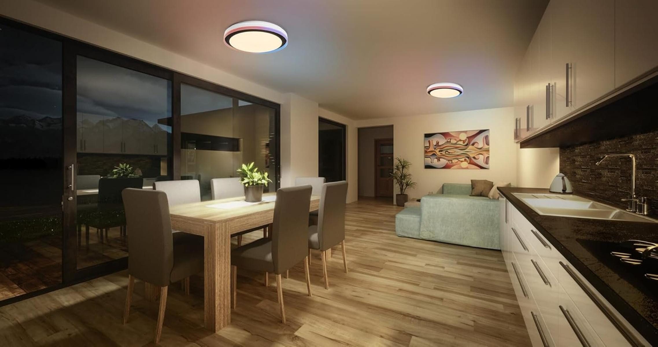 Ledvance LED Deckenleuchte LEDVANCE SMART + WIFI LED Deckenleuchte weiß schwarz 32W 3400lm