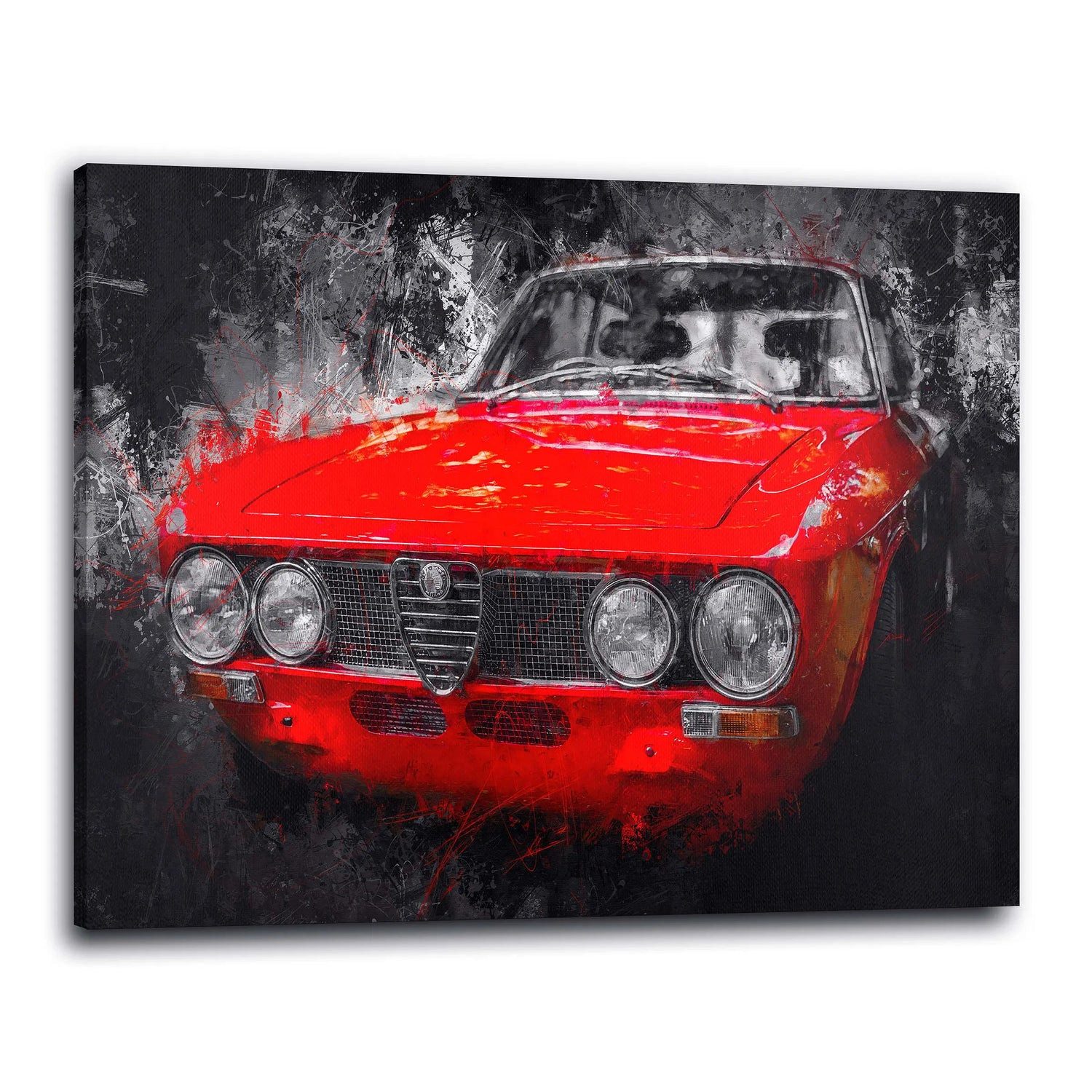 Artedinoi Leinwandbild Alfa Romeo GTV Abstract Auto Wandbild Leinwandbild Kunst XXL Deko