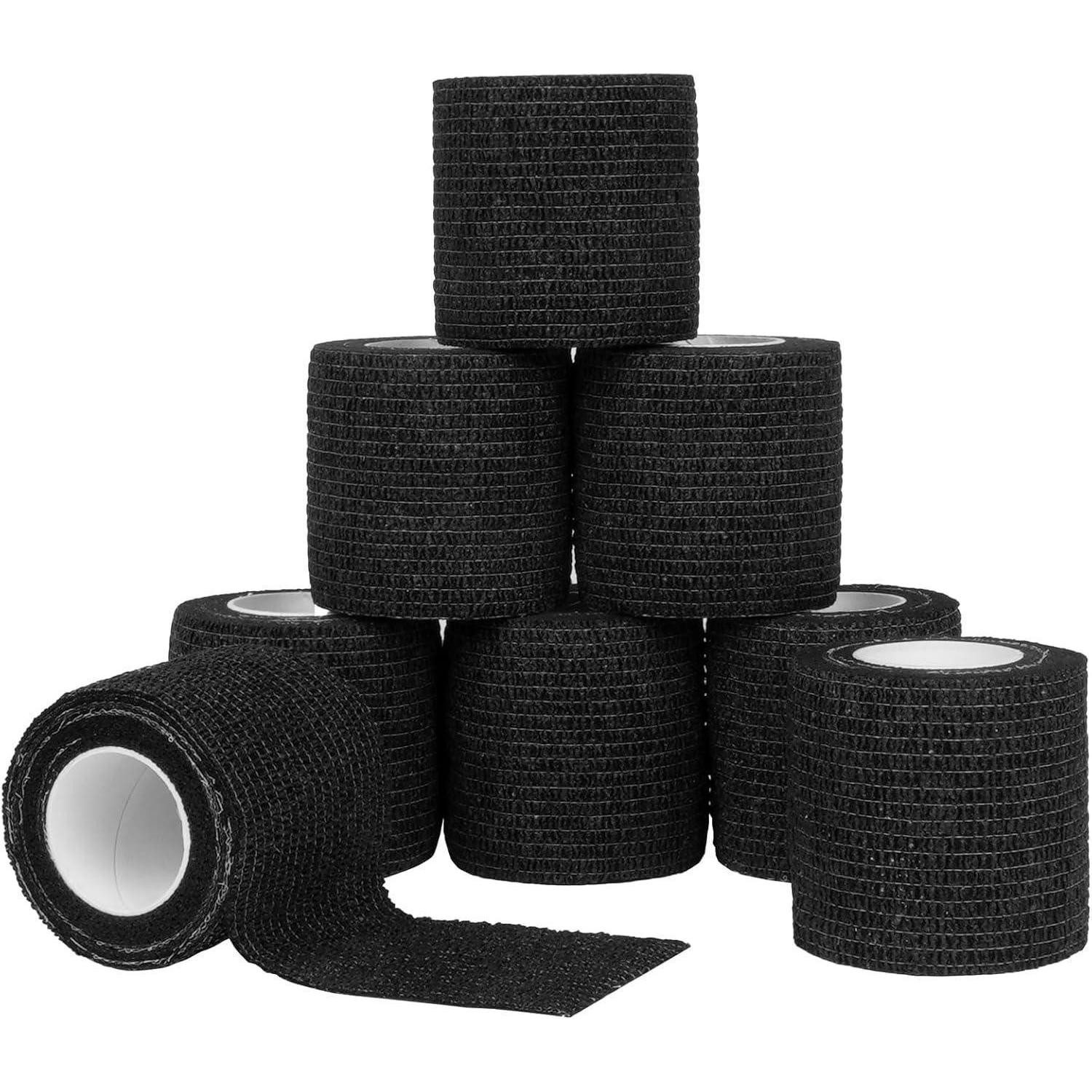 Pferdebandage Selbstklebende Cohesive Pflaster Bandage 8 Rollen elastisch Schwarz
