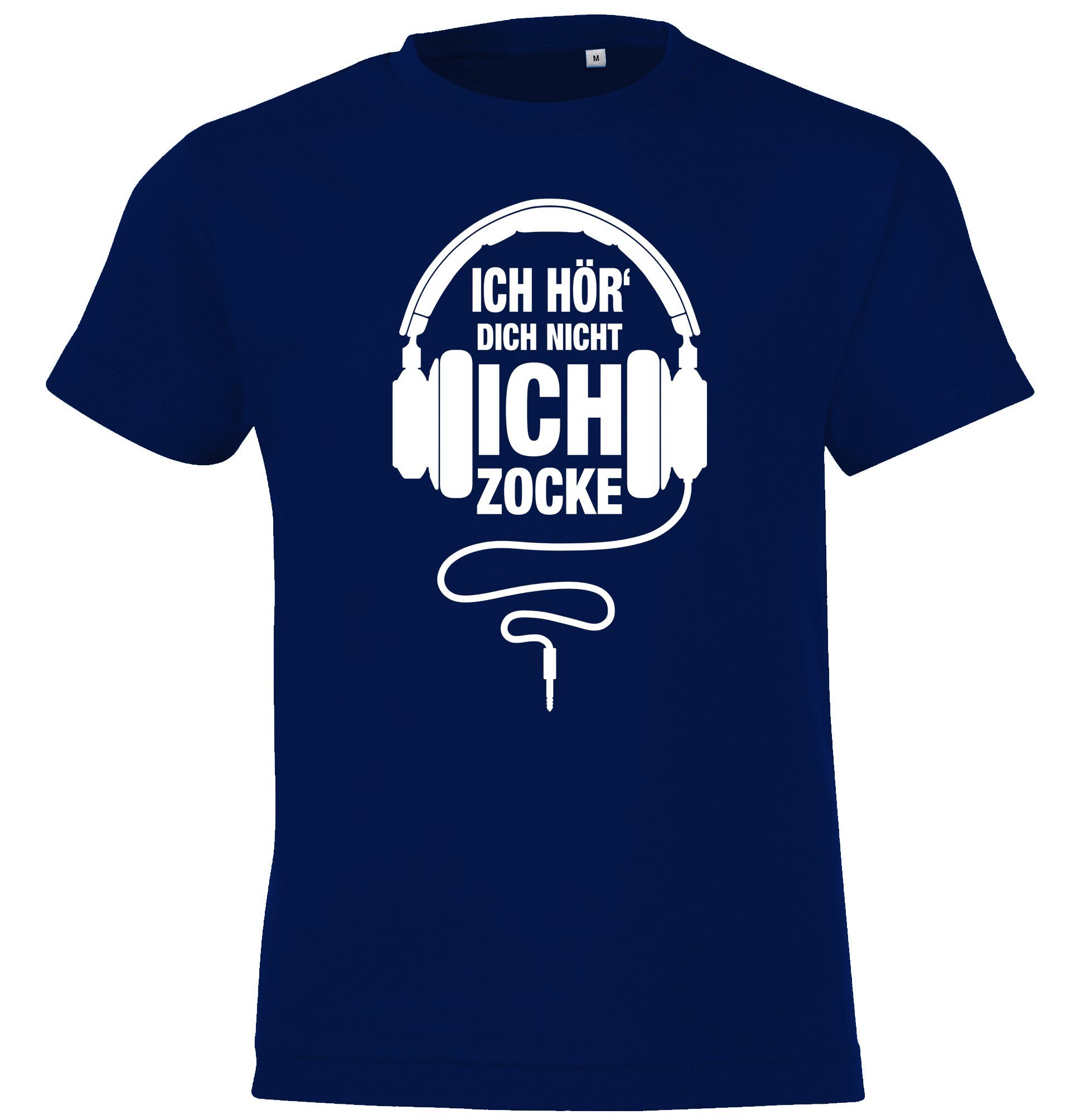 Ich lustigem Gamer Kinder Youth Navyblau Zocke Frontprint T-Shirt Shirt Designz mit