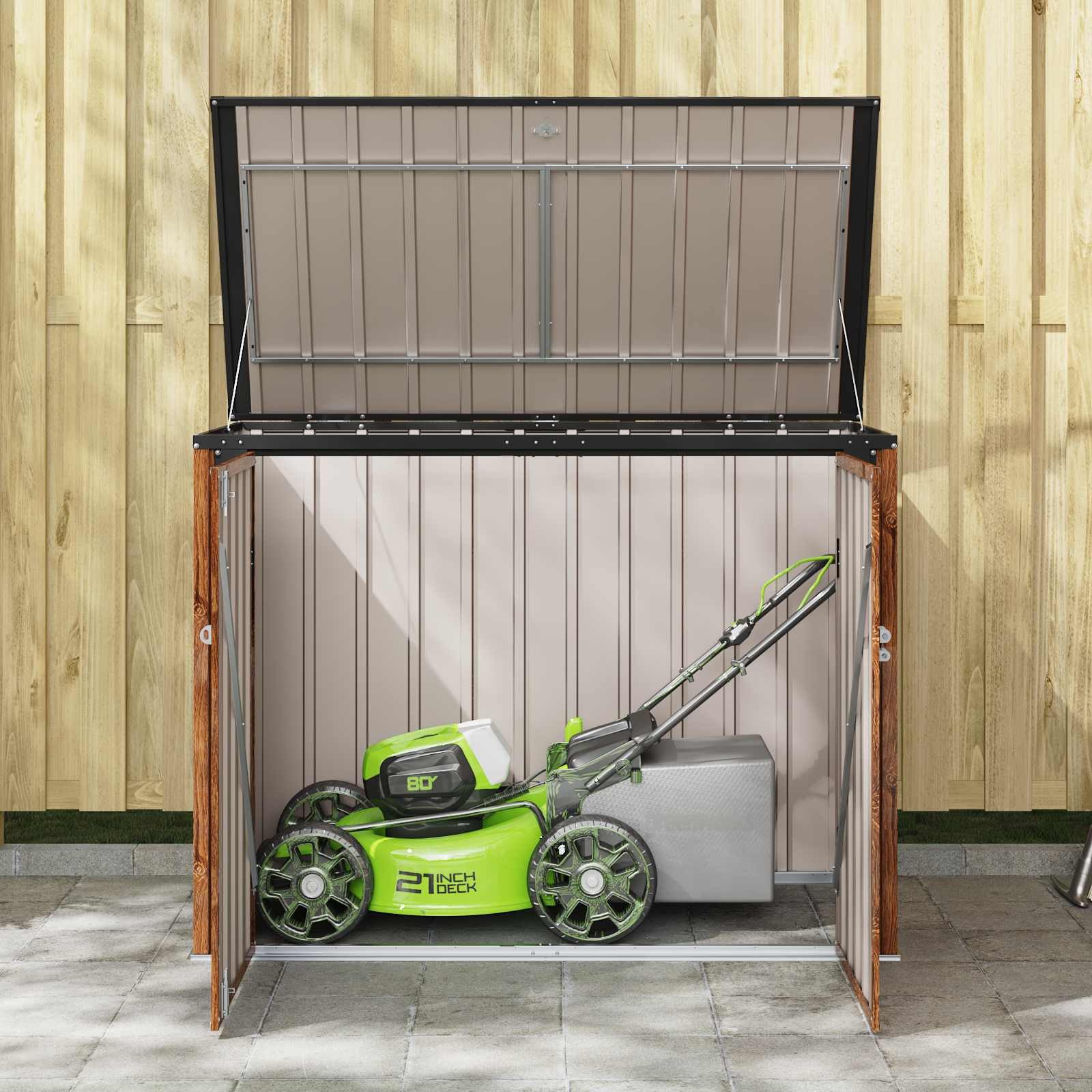 vidaXL Gartenhaus Gartenlagerbox Braun 151,5 x 82 x 110,5 cm Stahl – Bild 5 von 5
