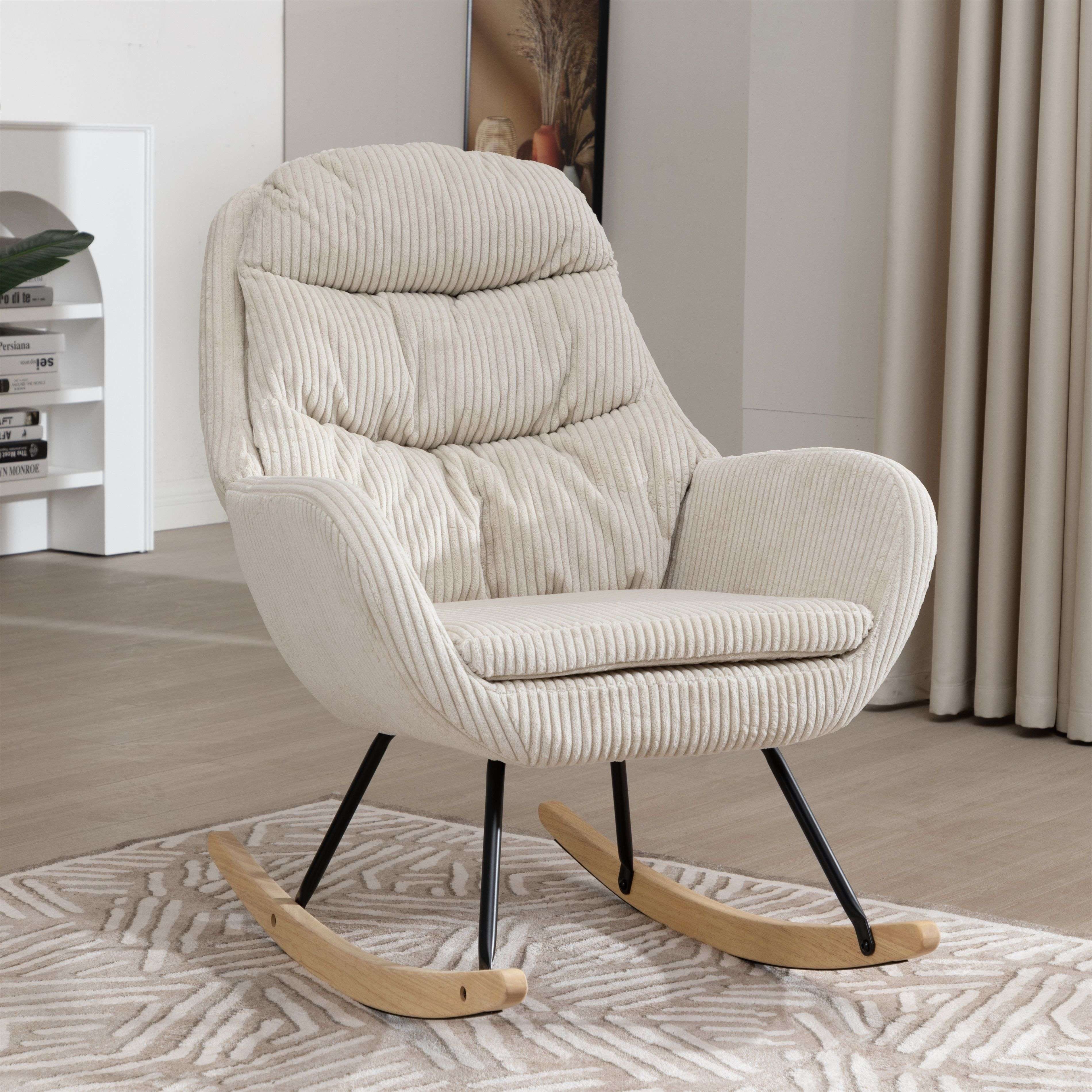 STILVORA Schaukelstuhl Schaukelsessel cord,wohnzimmer Relaxsessel mit Tasch günstig online kaufen