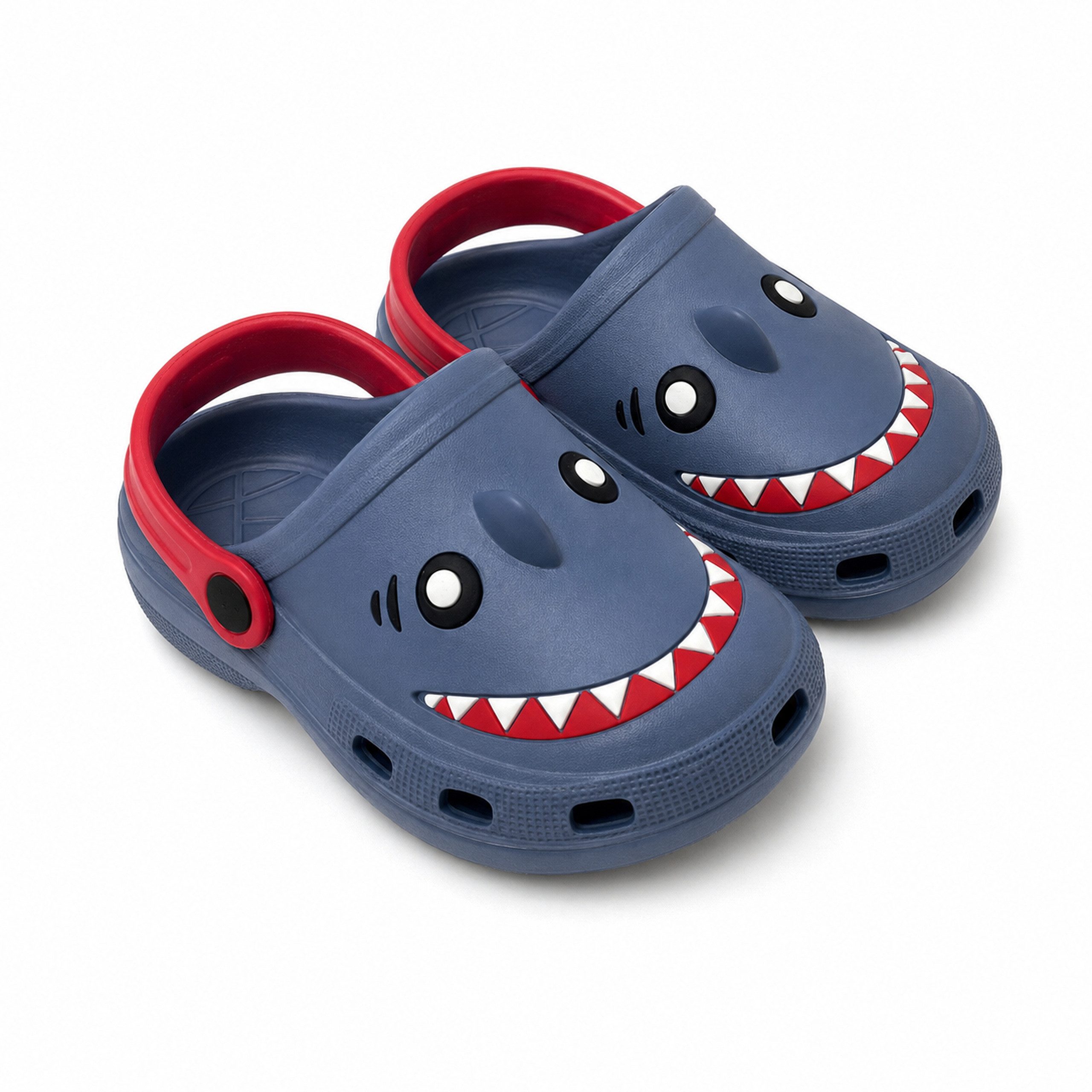 kamelshopping Clogs für Kinder mit Fersenriemen und Belüftungslöchern Clog verschiedene Motive, ideal als Gartenschuh, Badeschuh, Hausschuh etc.