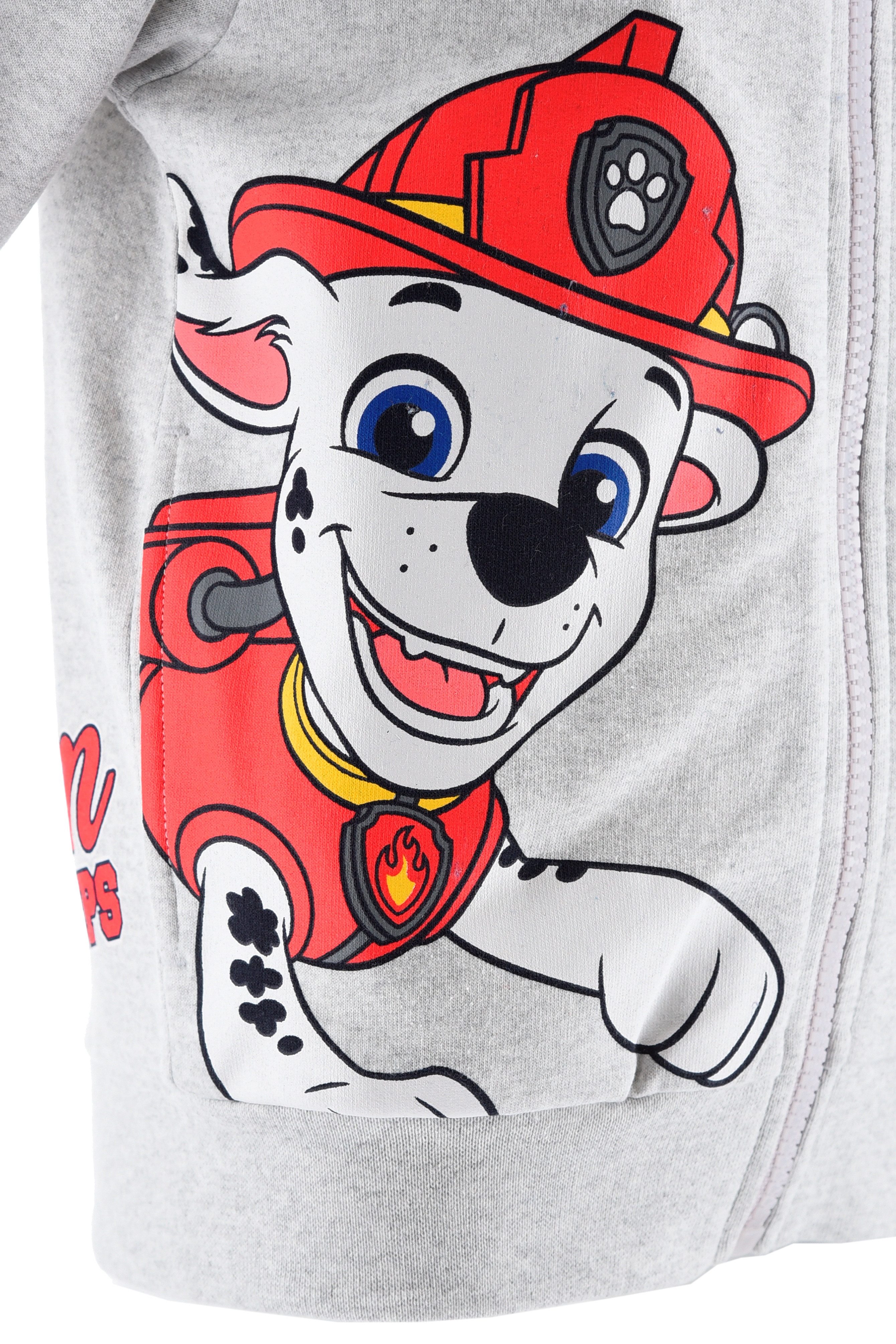 PAW PATROL Kapuzensweatshirt PAW PATROL Sweatjacke mit Kapuze, grau, Kapuzenpullover, Hoody