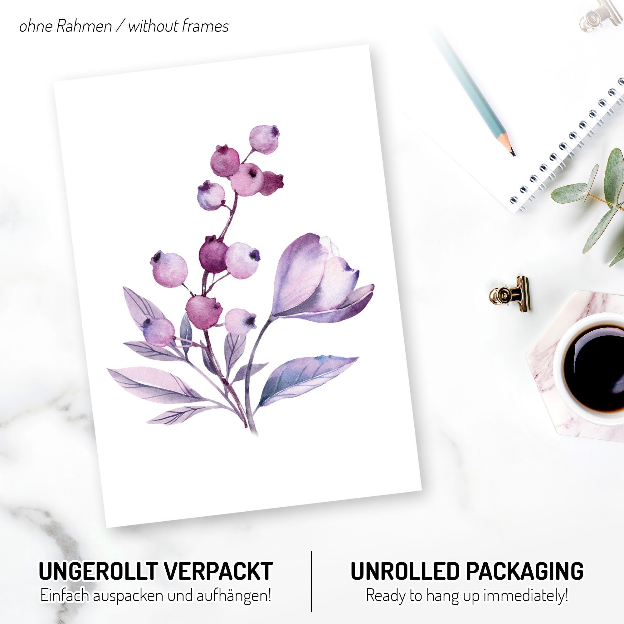 Kreative Feder Poster, Aquarell, lila, violett, günstig online kaufen