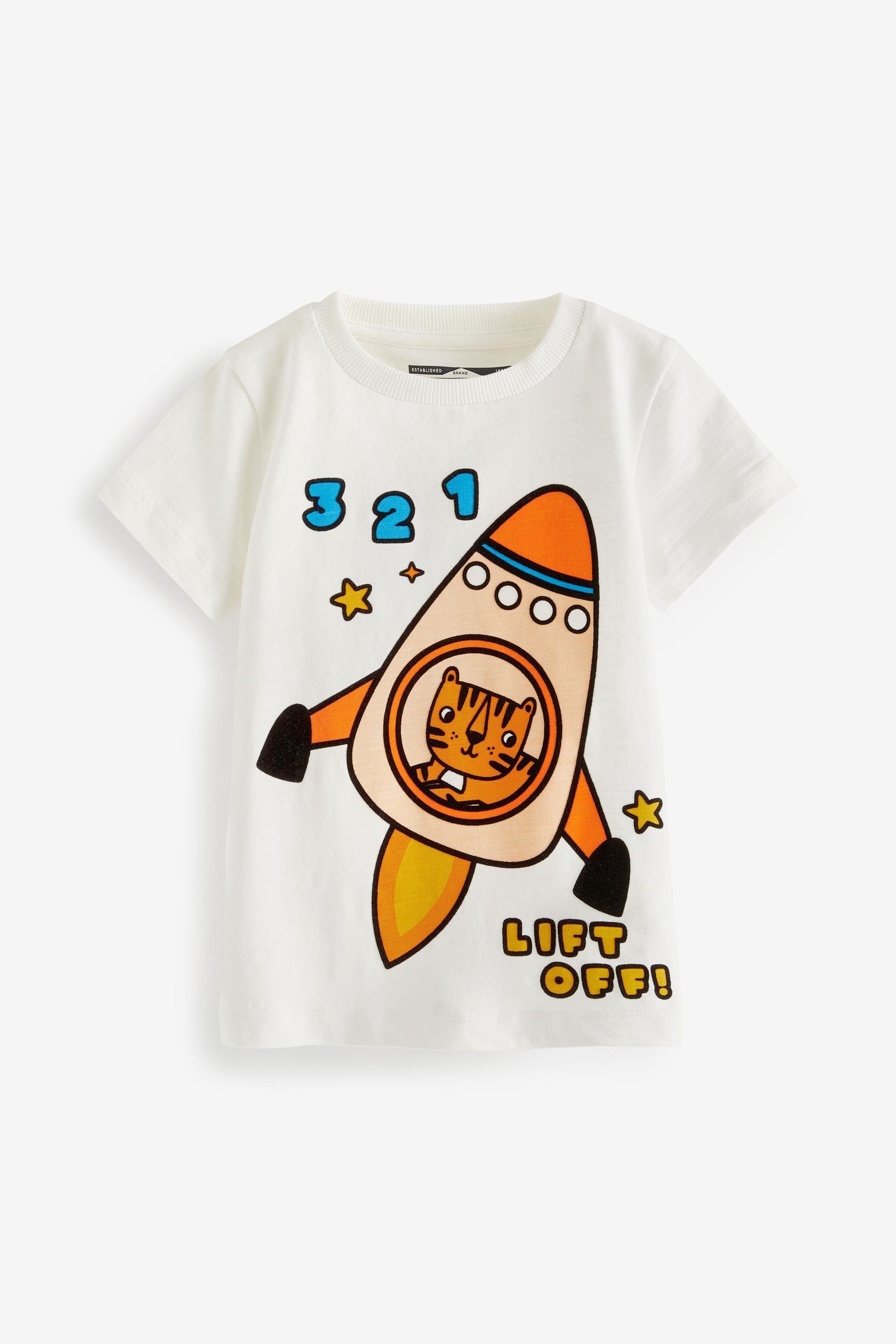 Next T-Shirt (1-tlg) White Rocket