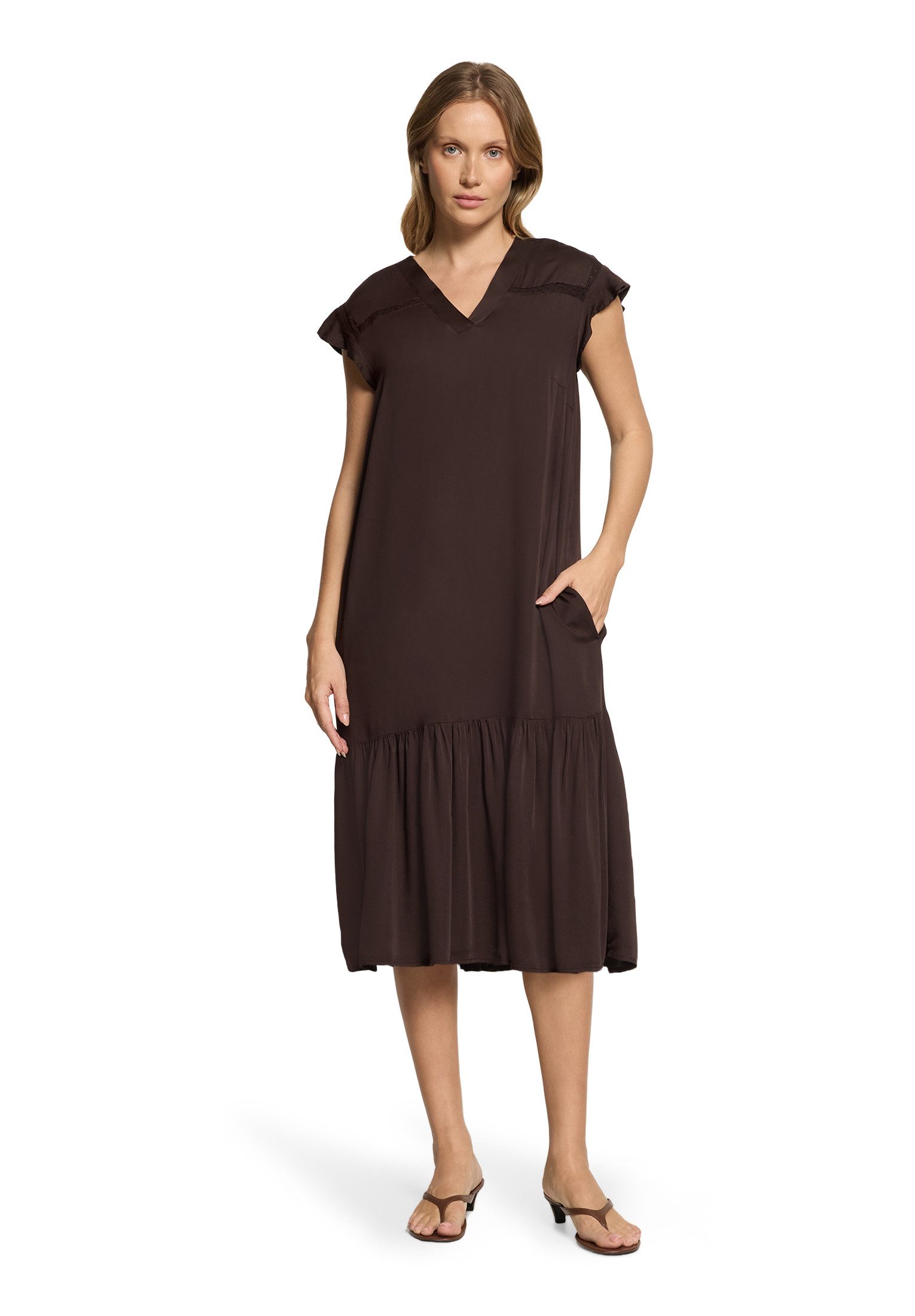 Cartoon Druckkleid Damen mit Flügelärmeln