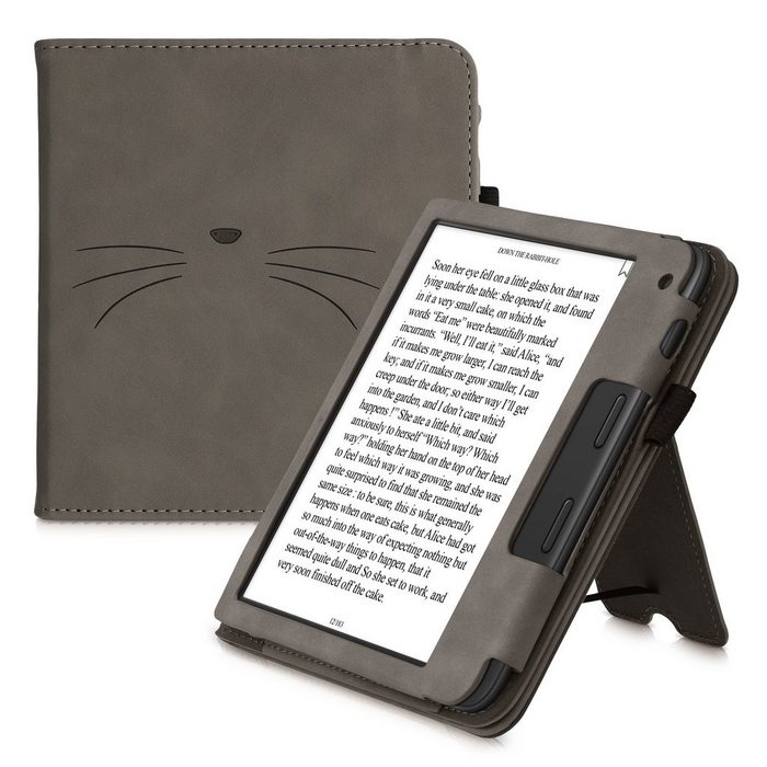 kwmobile E-Reader-Hülle Schutzhülle für Tolino Vision 6 Handschlaufe - Cover Katze Miau Design