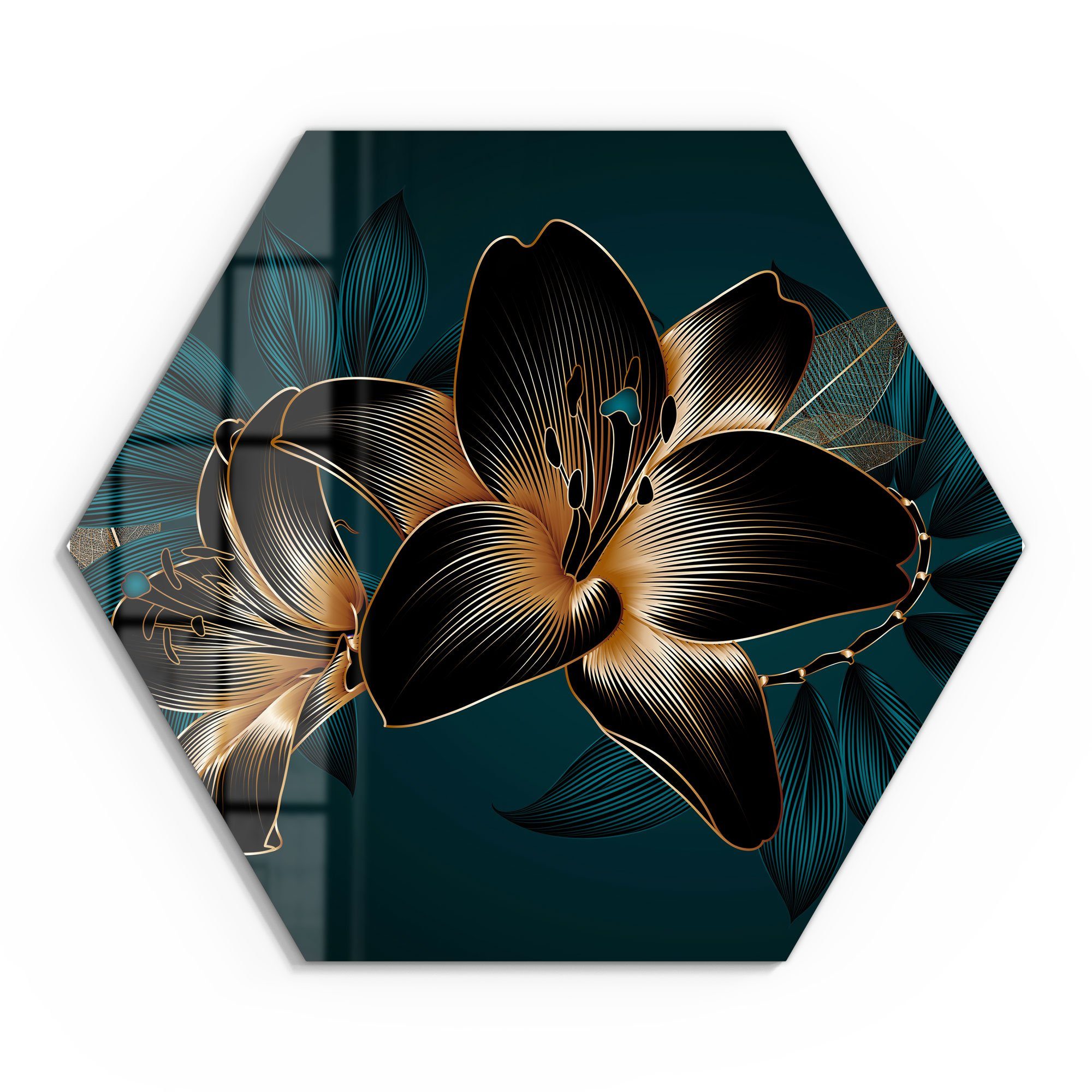 DEQORI Glasbild 'Hochwertige Liliengrafik', 'Hochwertige Liliengrafik', günstig online kaufen