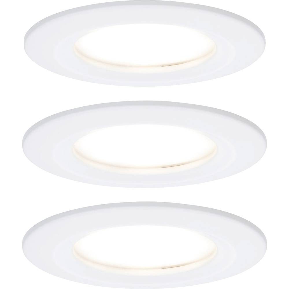 Paulmann LED Einbauleuchte LED Einbauleuchte Coin Basisset starr IP44 rund 78mm Coin 93460, Geringe Einbautiefe