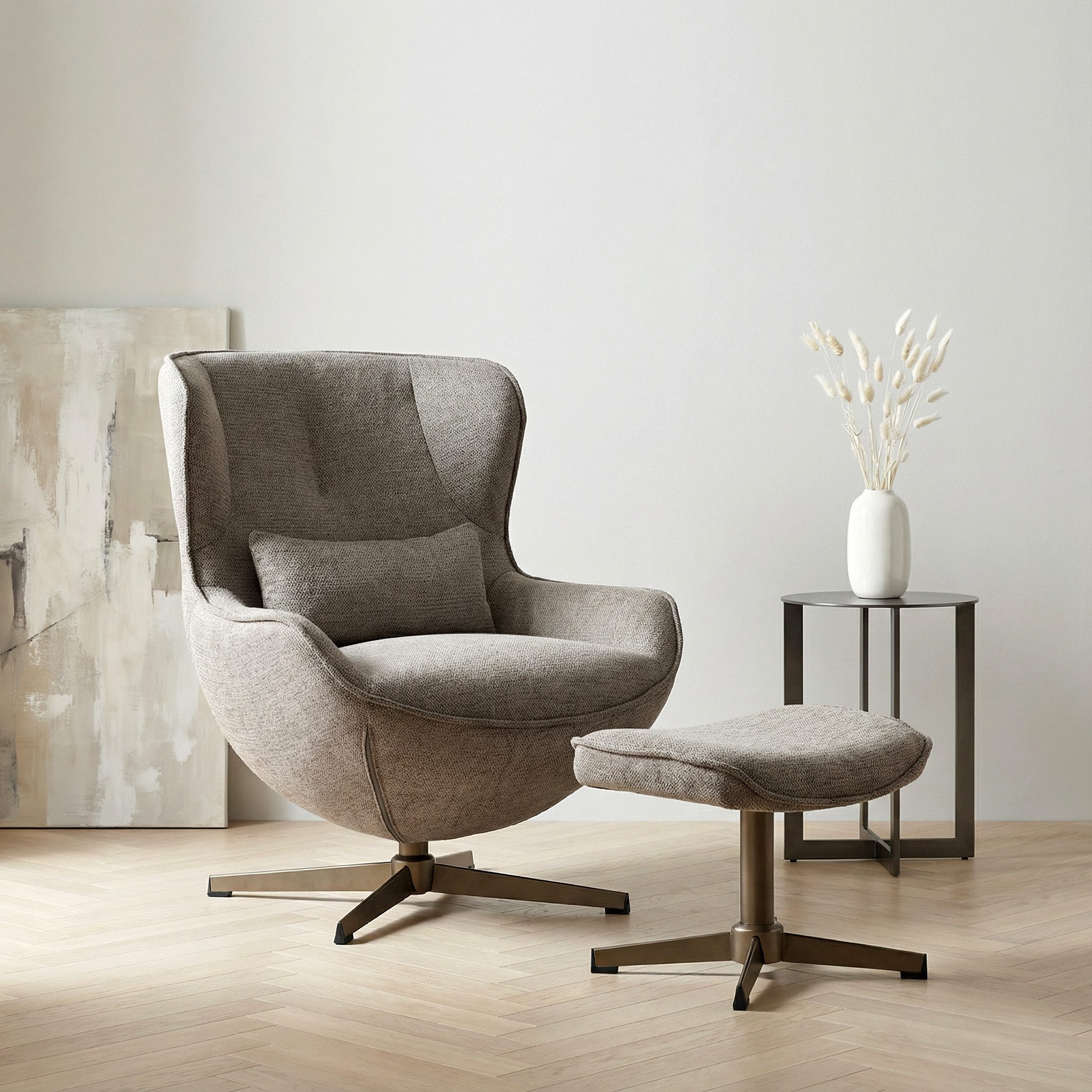 OTTO home Sessel Yolli Relaxsessel, TV-Sessel mit Hocker, 360° Grad drehbar