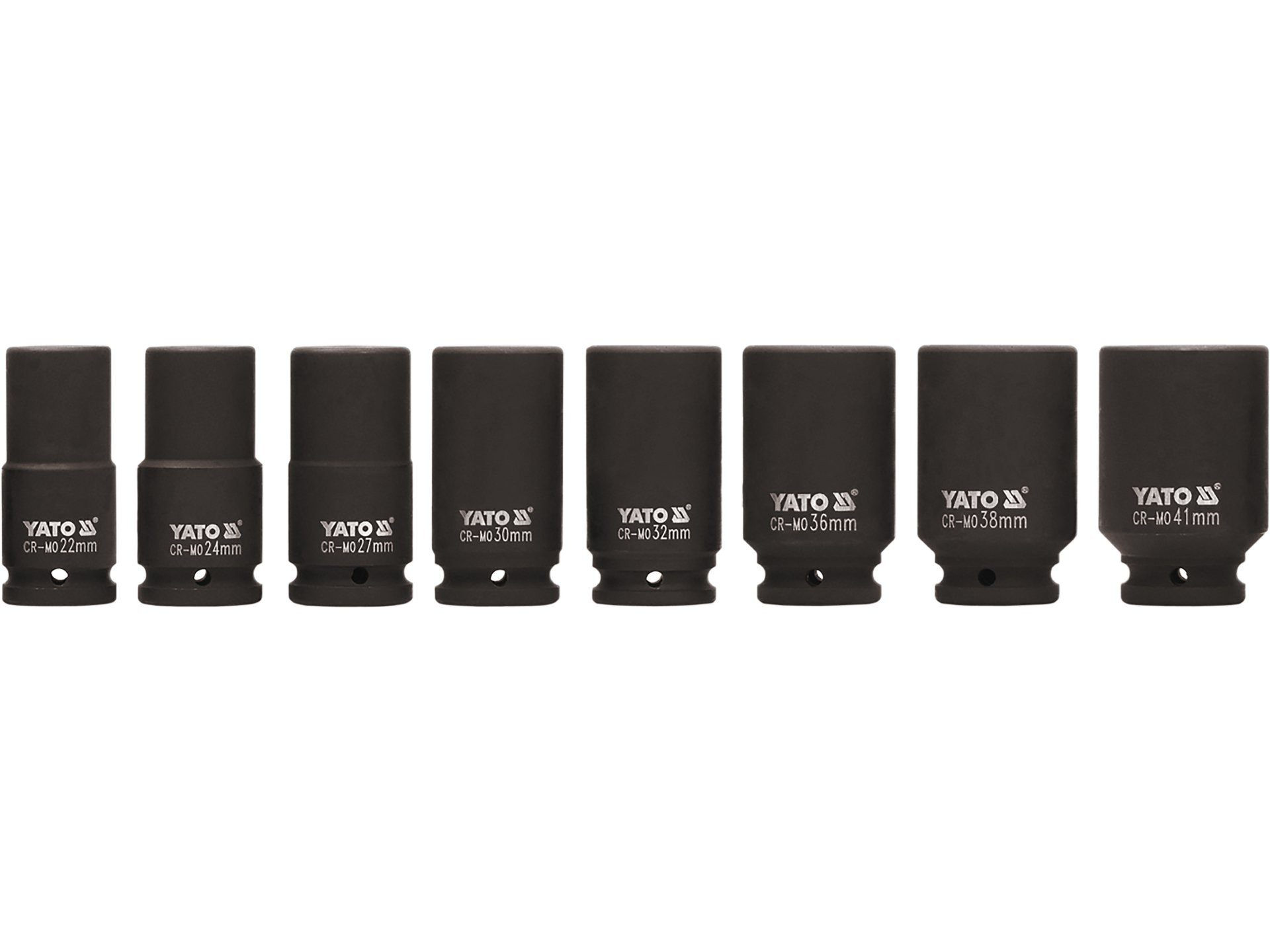Yato Stecknuss Zestaw nasadek głębokich 8 szt., Tiefschlag-Stecknuss-Set 8-tlg. 3/4" CrMo, Tiefschlag-Stecknuss-Set 8-tlg. 3/4" CrMo