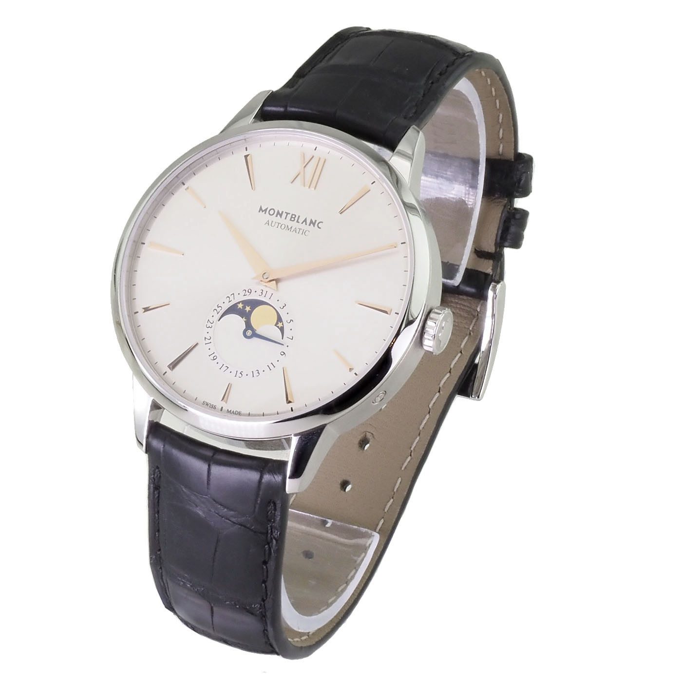 MONTBLANC Automatikuhr Herren Uhr Heritage Steel Collection MB111620 Heritage Steel Collection, Schweizer Automatikwerk MB 29.14 mit Mondphase